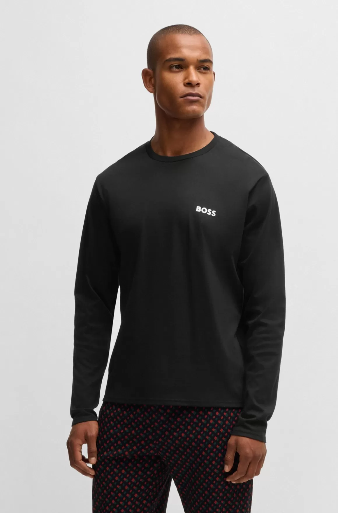 HUGO BOSS Pyjamas I Interlock-bomuld Med Signaturdetaljer