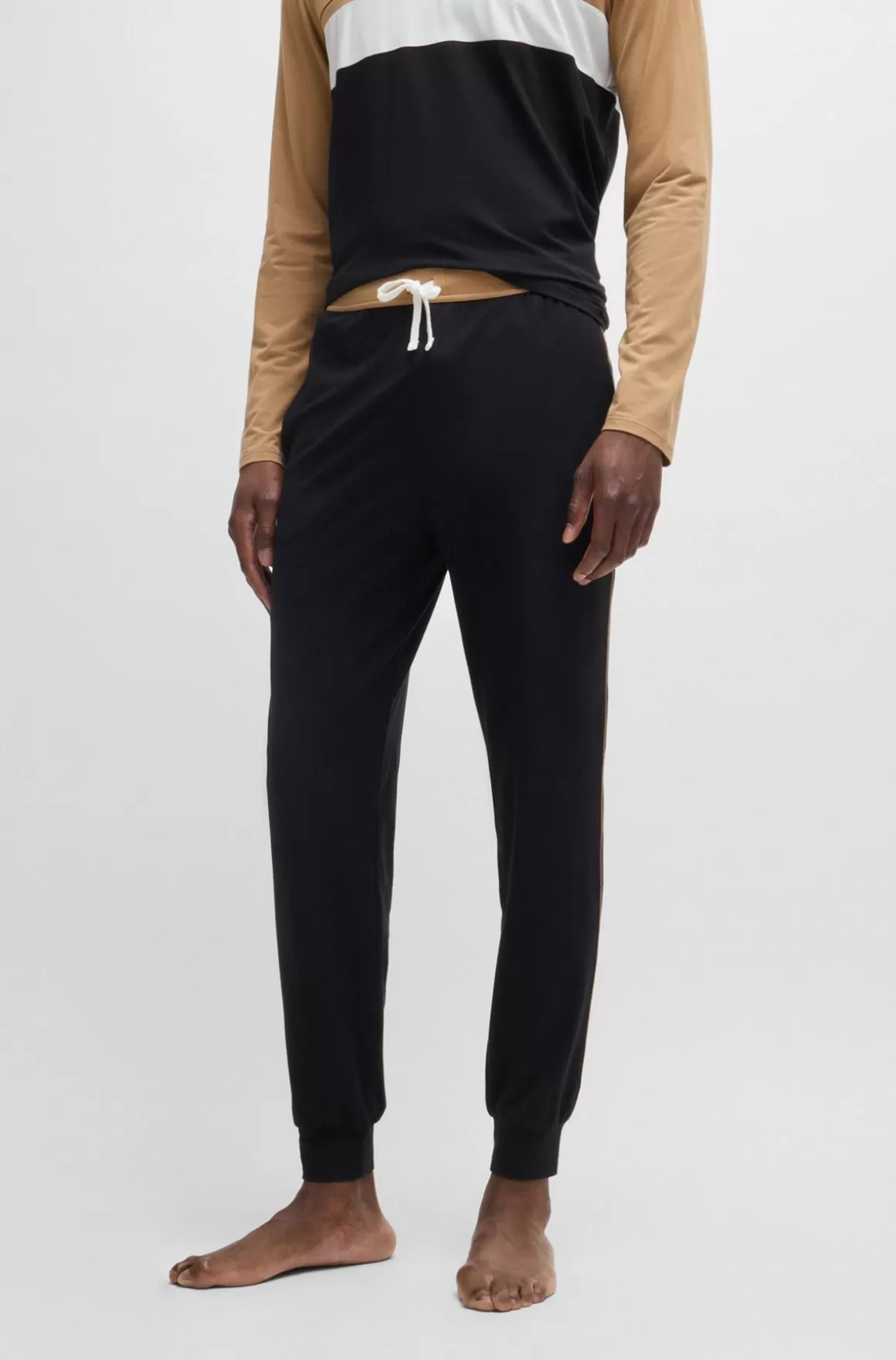 HUGO BOSS Pyjamasbukser I Bomuldsblanding Med Logoprint