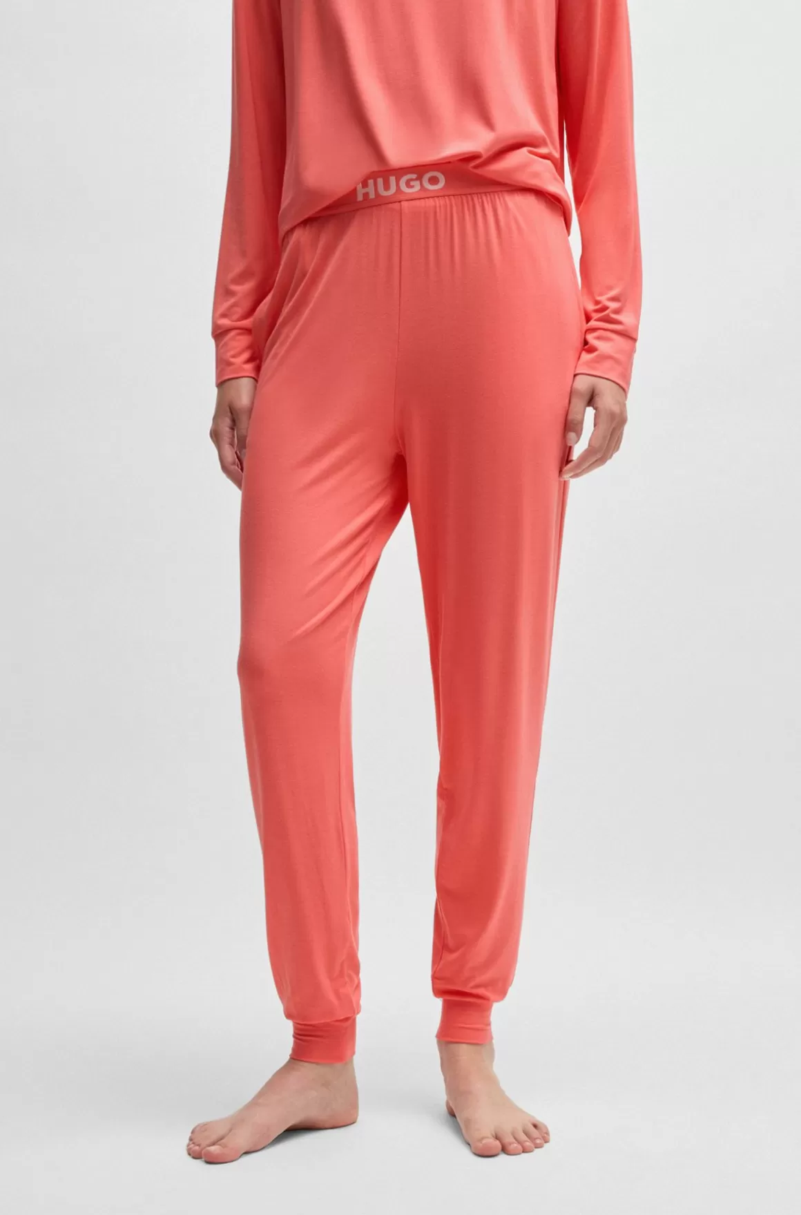 HUGO BOSS Pyjamasbukser I Jersey Med Stræk Og Linning Med Logo