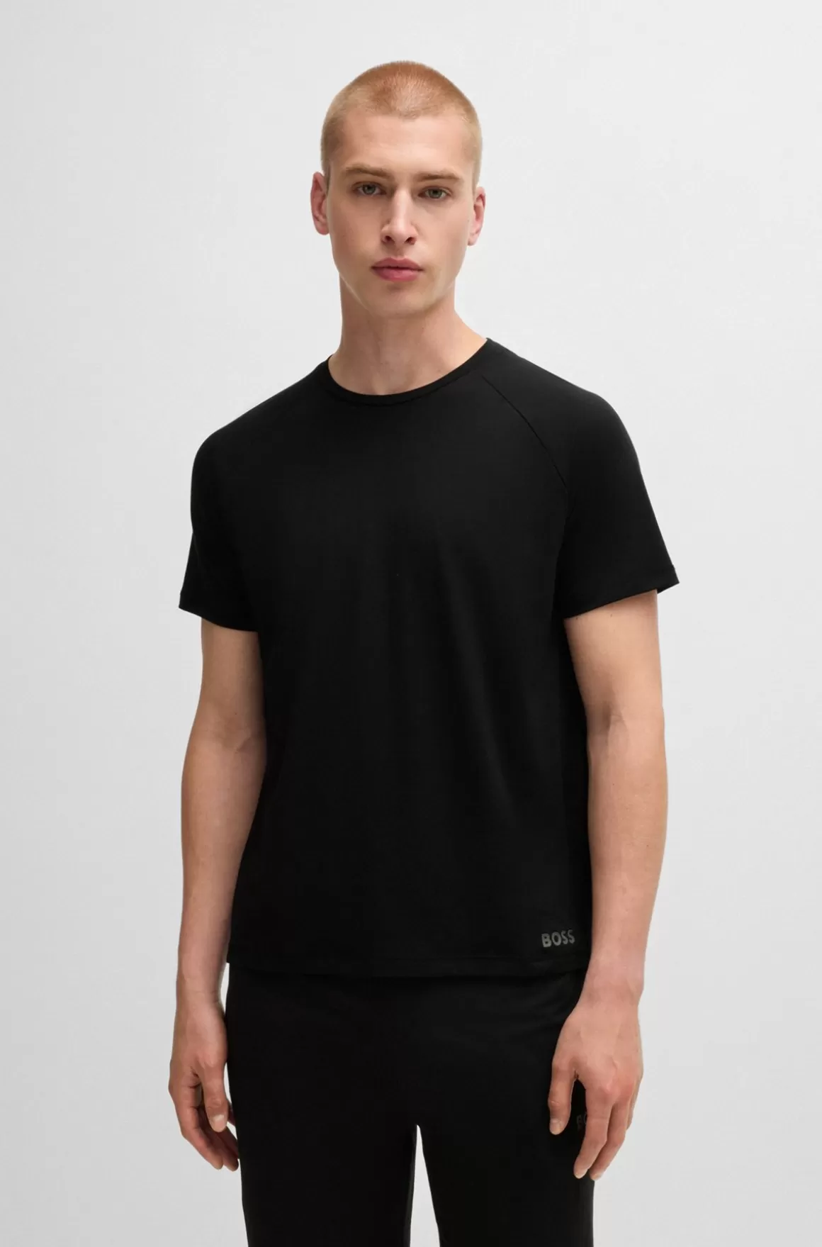 HUGO BOSS Pyjamas-T-shirt I Jersey Med Regular Fit Og Tone-i-tone Coverstitching