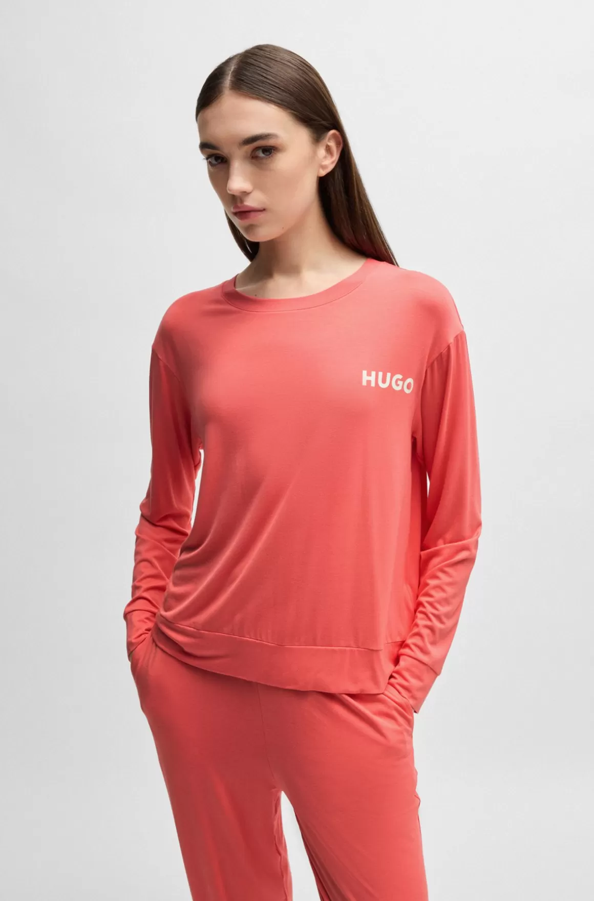 HUGO BOSS Pyjamas-T-shirt Med Relaxed Fit Og Logoprint