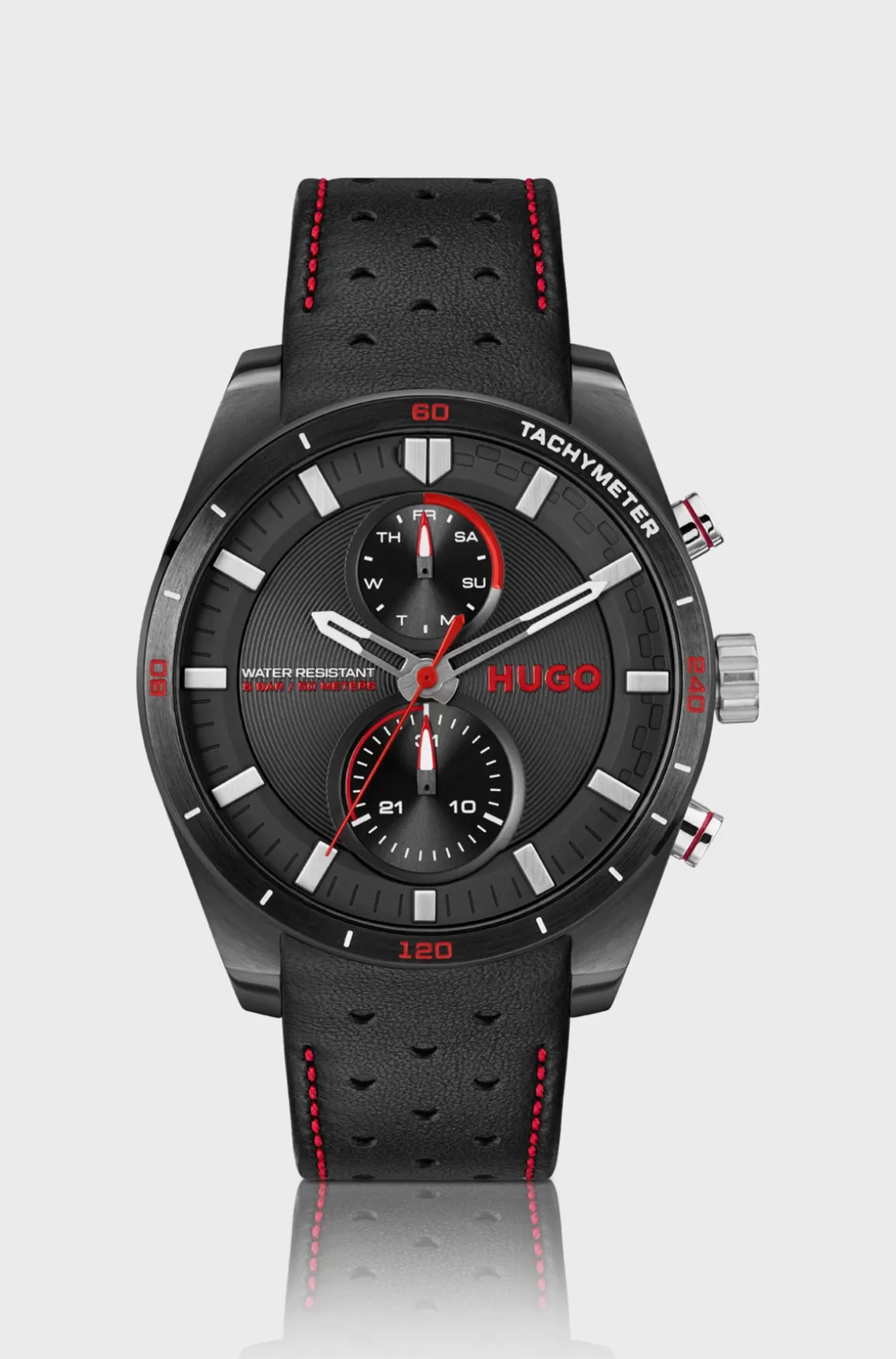 HUGO BOSS Racing-inspired Watch With Perforated Leather Strap