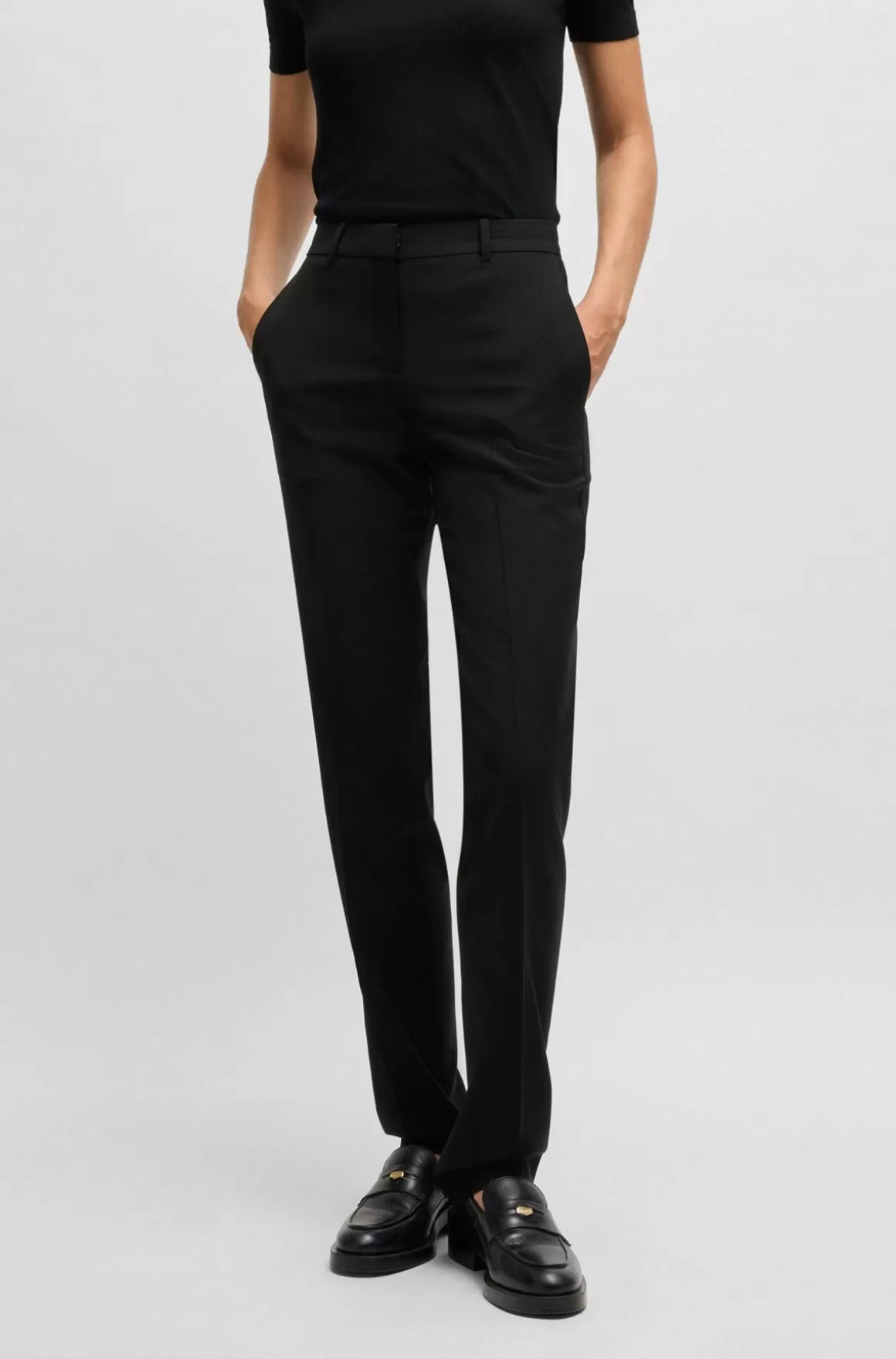 Dame HUGO BOSS Regular Fit Bukser I Ny Uld