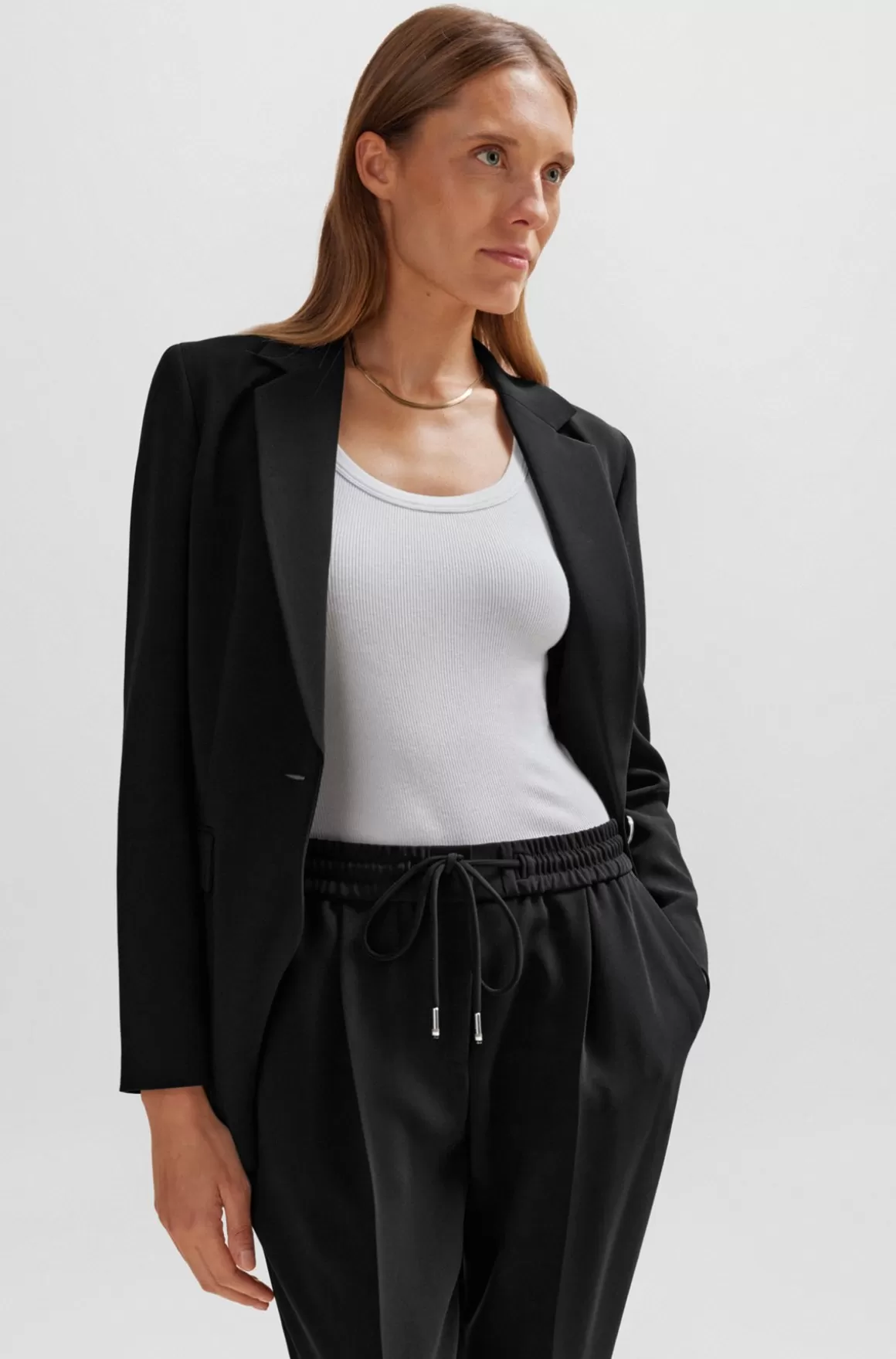 HUGO BOSS Regular Fit, Enkeltradet Jakke I Japansk Crepe