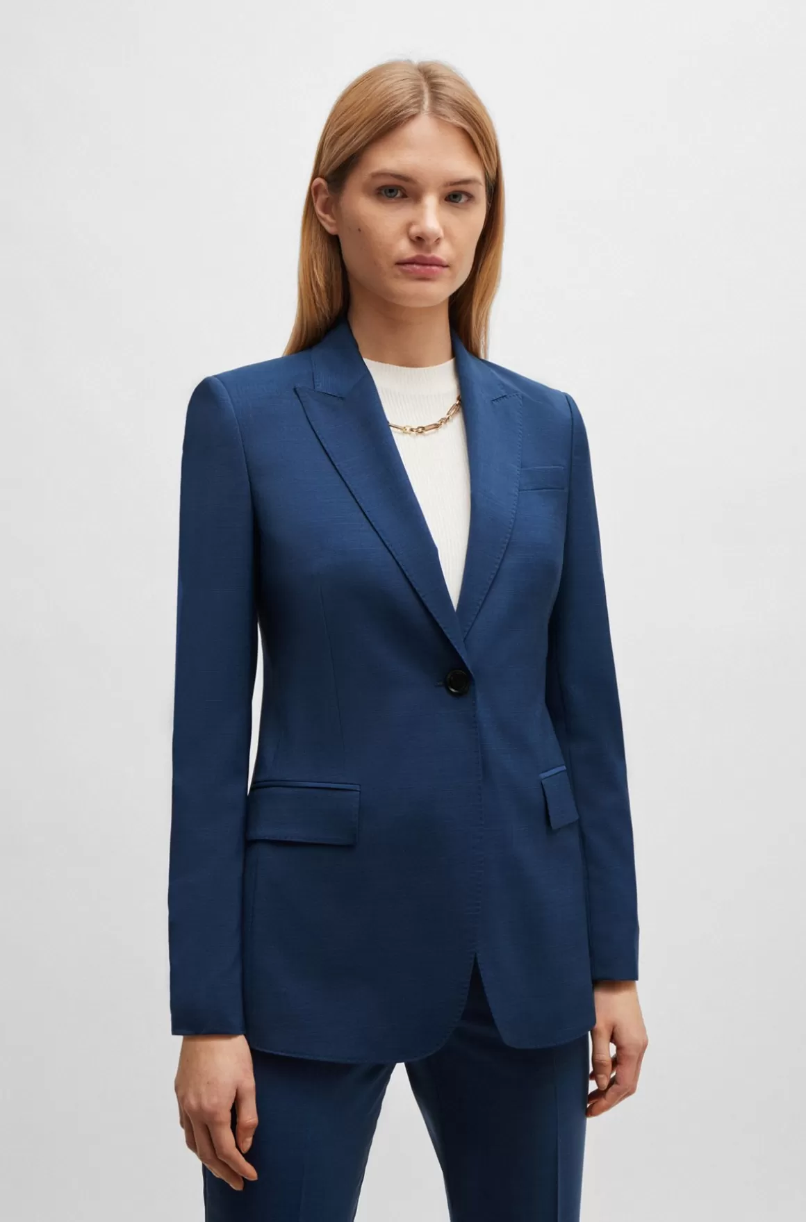 HUGO BOSS Regular Fit Jakke I Meleret Ny Uld