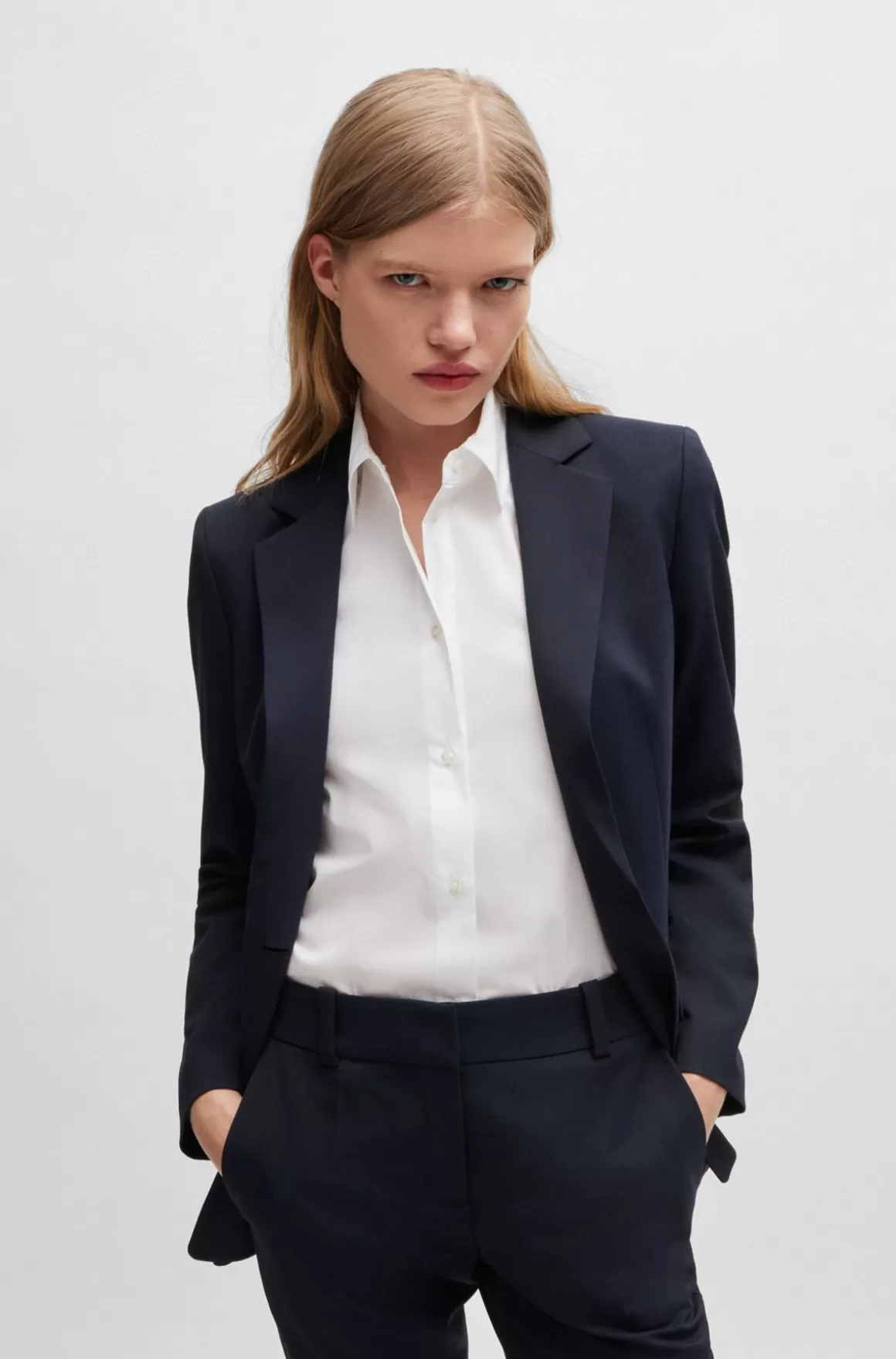 HUGO BOSS Regular Fit Jakke Med Indsnit I Reversen