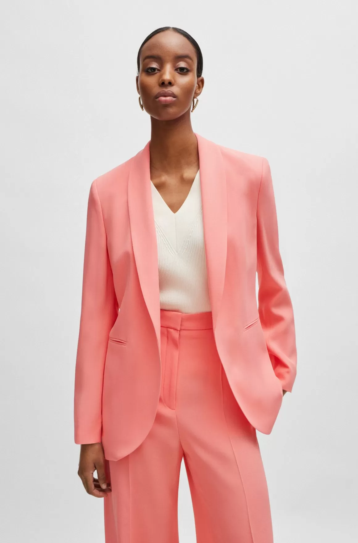 HUGO BOSS Regular Fit Jakke Med Kant-til-kant-forstykke