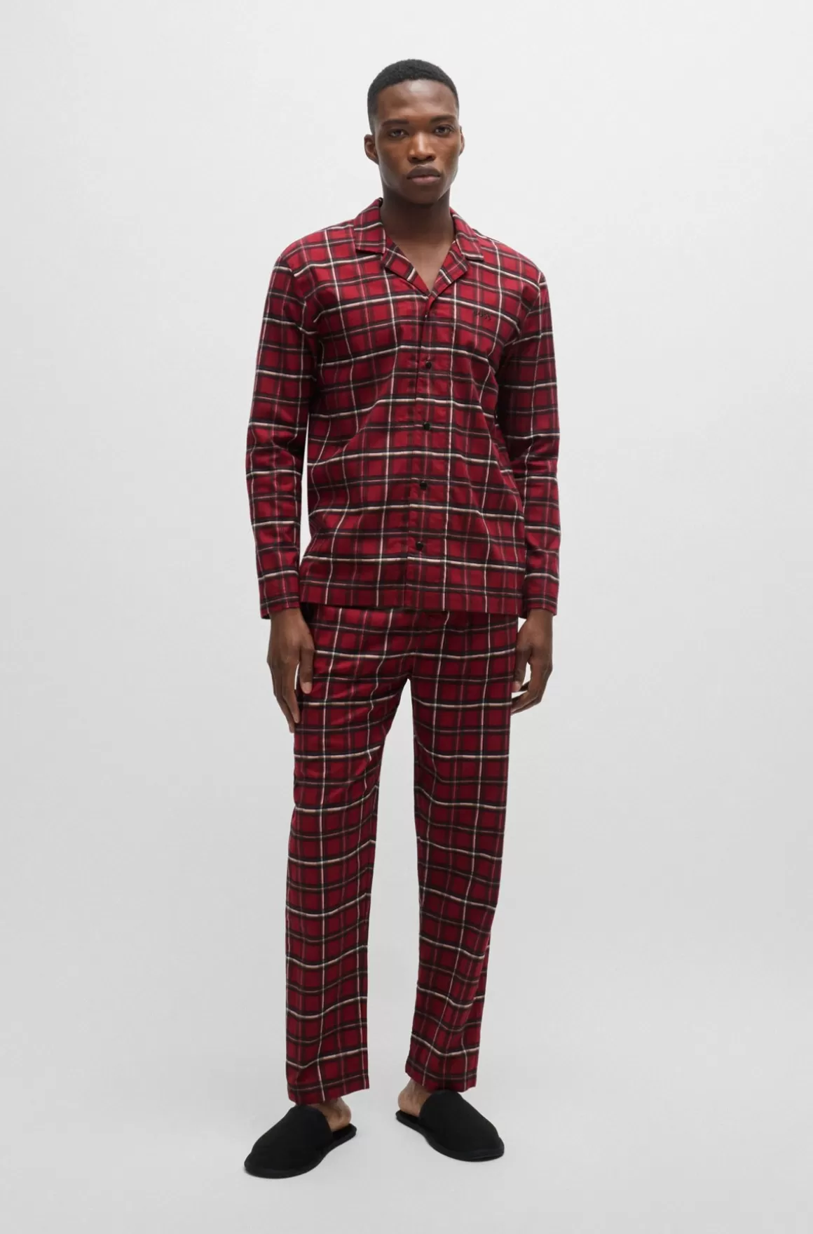HUGO BOSS Regular Fit Pyjamas I Ternet Bomuld Med Stræk