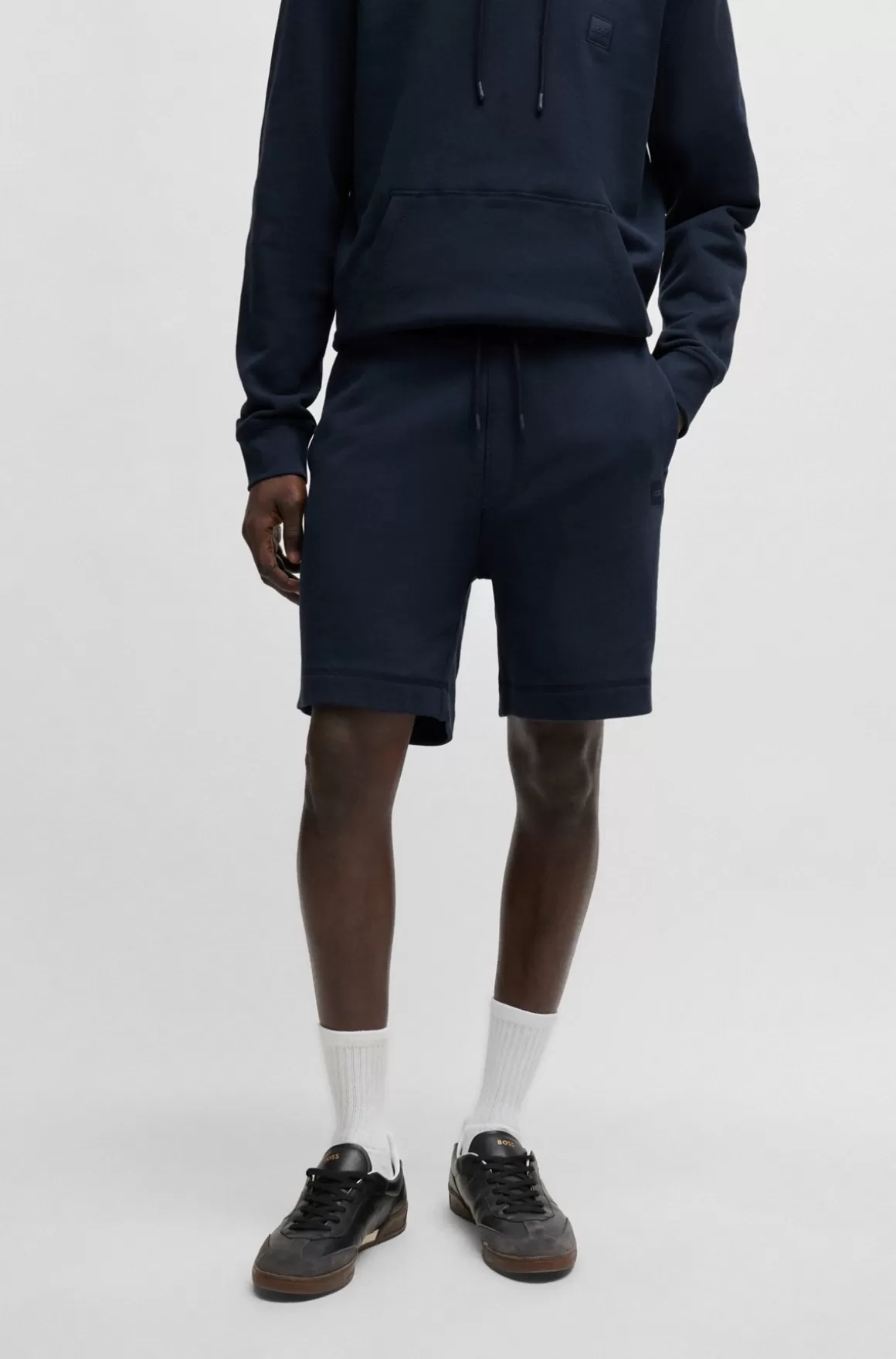 HUGO BOSS Regular Fit Shorts I Bomuldsfrotté Med Logobadge