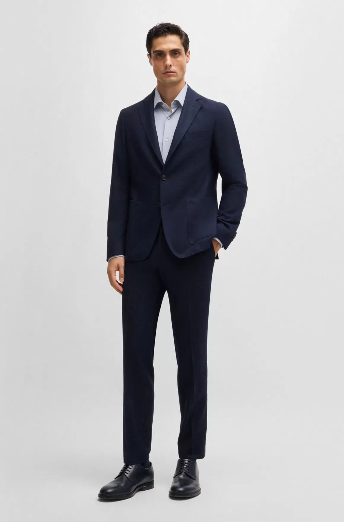 HUGO BOSS Regular Fit Skjorte I Struktureret Stof Med Performance-stræk