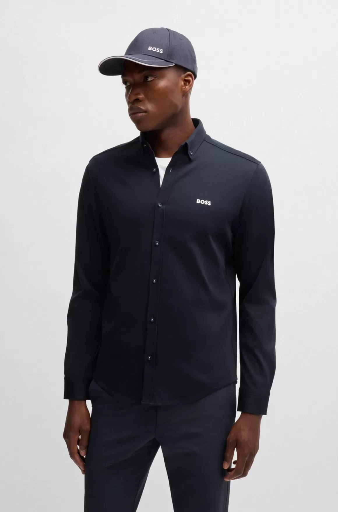 HUGO BOSS Regular Fit Skjorte I Strygelet Bomuld