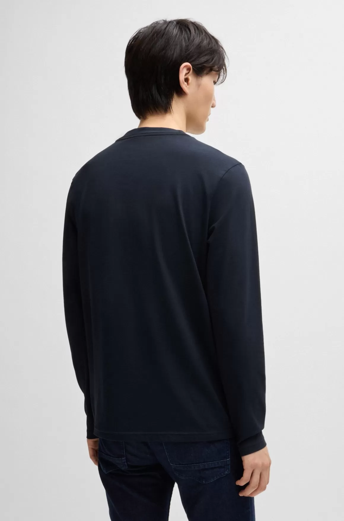 HUGO BOSS Regular Fit T-shirt I Bomuld Med Stræk Og Logo I Kontrastfarve