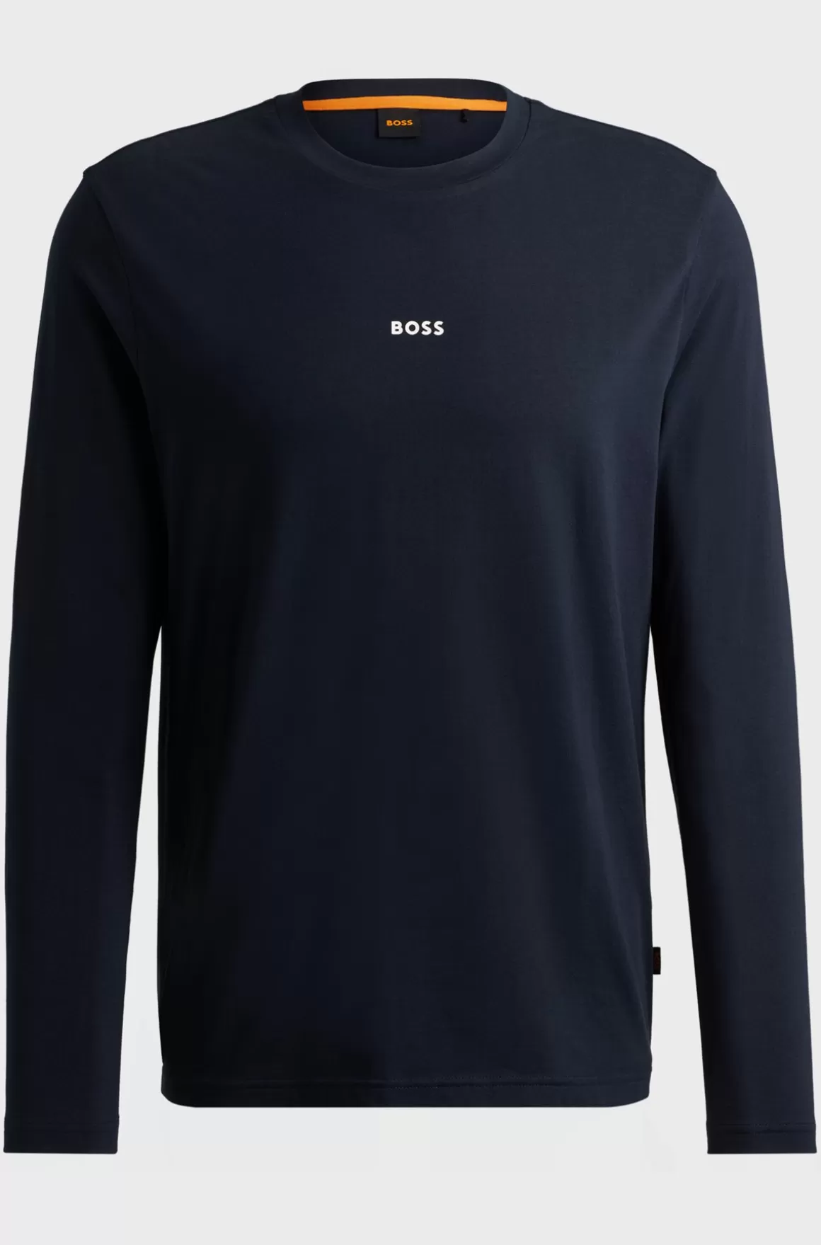 HUGO BOSS Regular Fit T-shirt I Bomuld Med Stræk Og Logo I Kontrastfarve