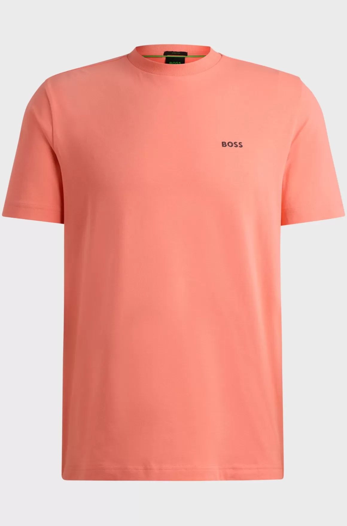HUGO BOSS Regular Fit T-shirt I Bomuld Med Stræk Og Logo I Kontrastfarve
