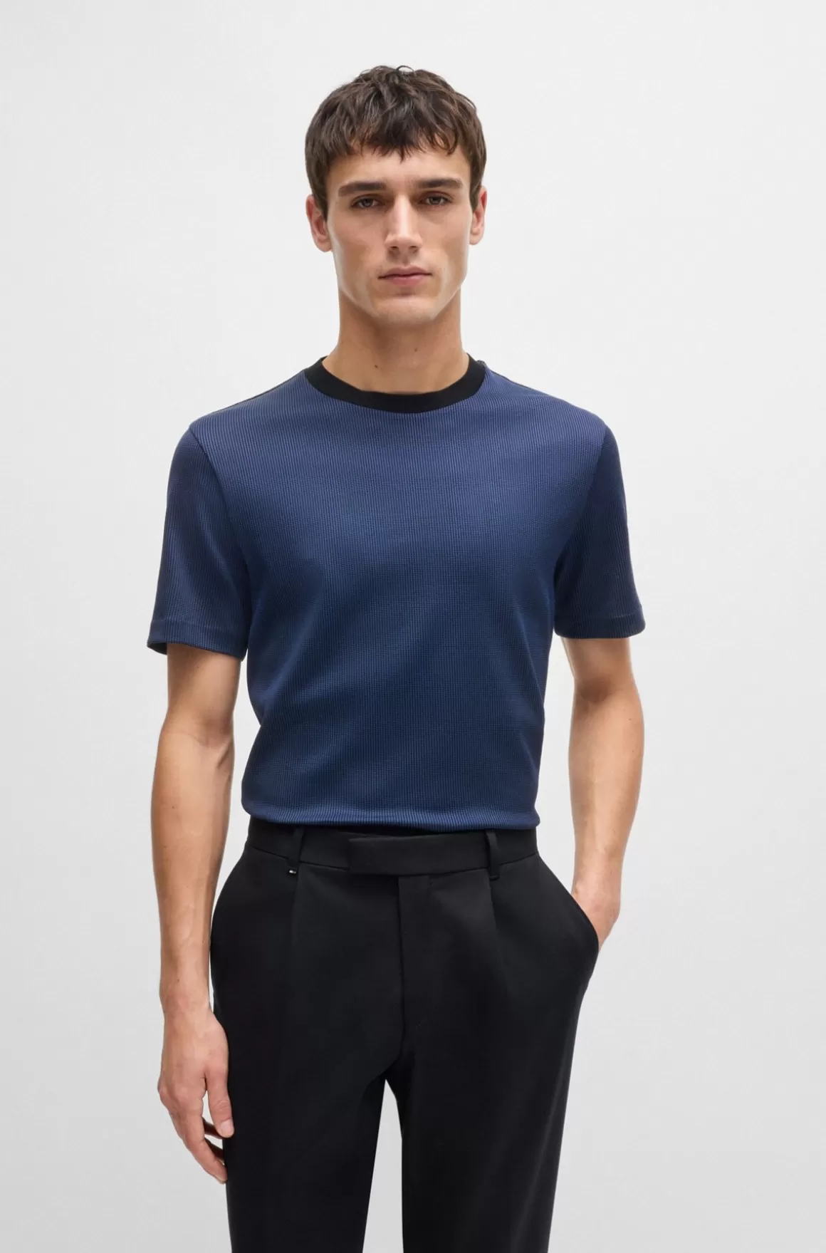 HUGO BOSS Regular Fit T-shirt I Bomuld Med Struktur