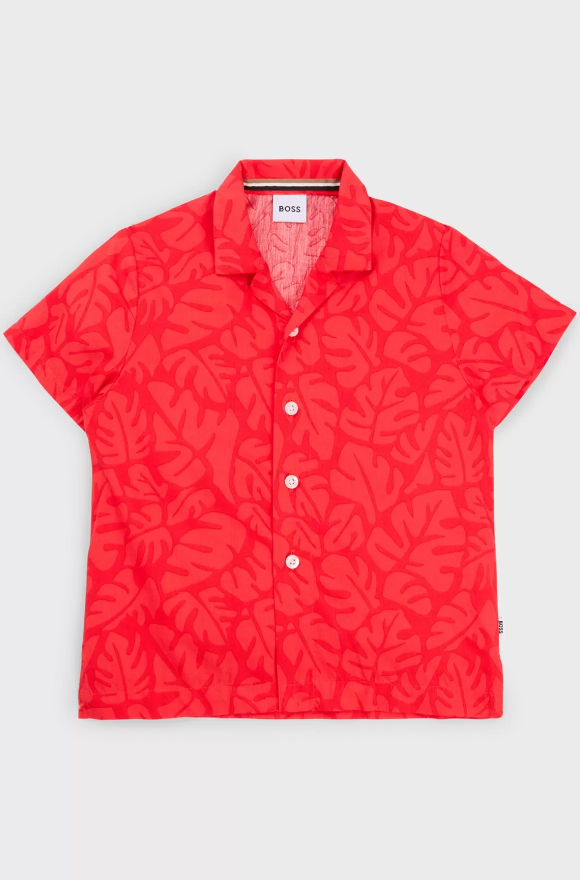 Børn HUGO BOSS Regular Fit T-shirt Til Børn I Bomuld Med Bladprint