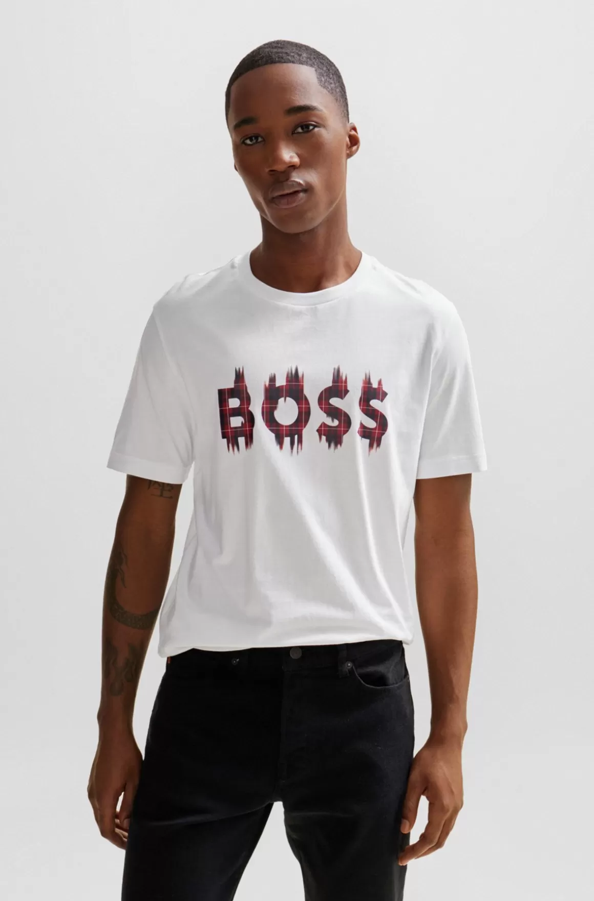 HUGO BOSS Regular Fit T-shirti Bomuldsjersey Med Sæsonbetonet Grafik