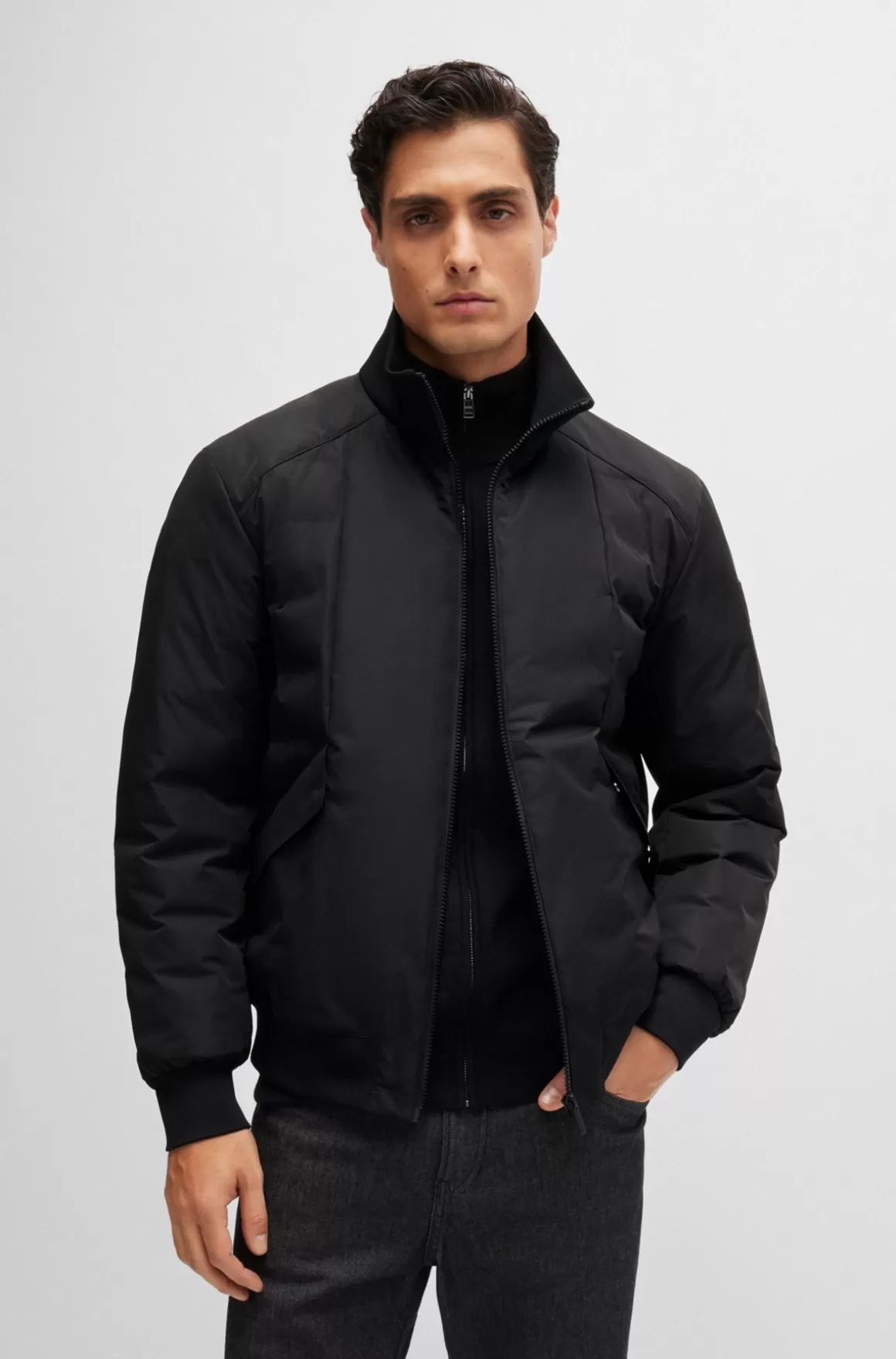 HUGO BOSS Regular Fit Vandskyende Jakke Med Let Vattering