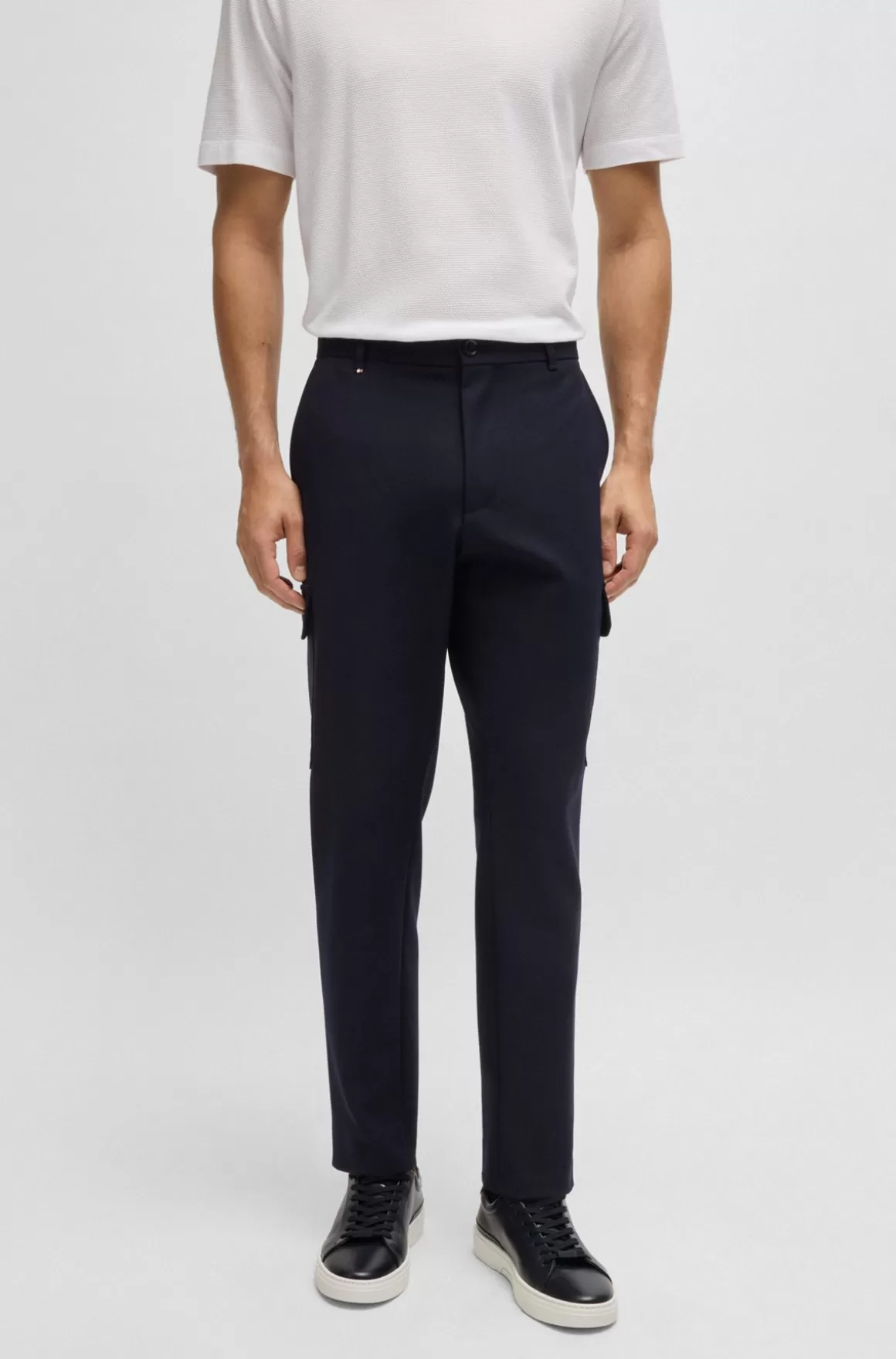 HUGO BOSS Relaxed Fit Cargobukser I Meleret Strækstof