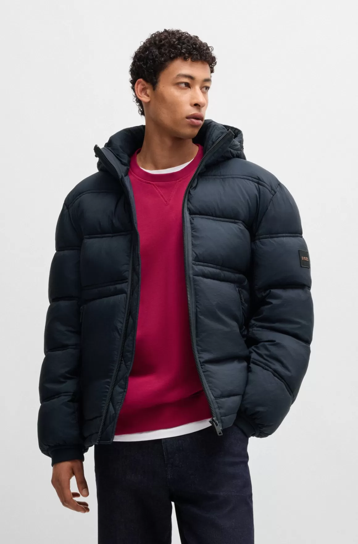 HUGO BOSS Relaxed Fit Dunjakke I Vandskyende Stof