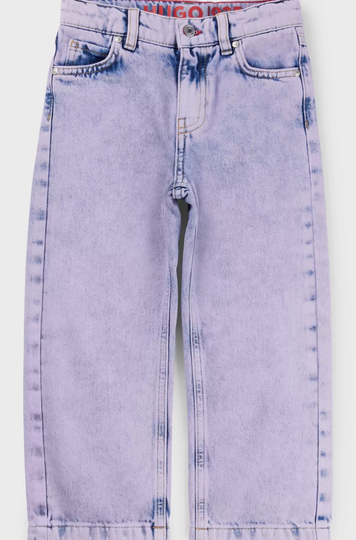 Børn HUGO BOSS Relaxed Fit Jeans I Overfarvet, Lilla Denim Til Børn