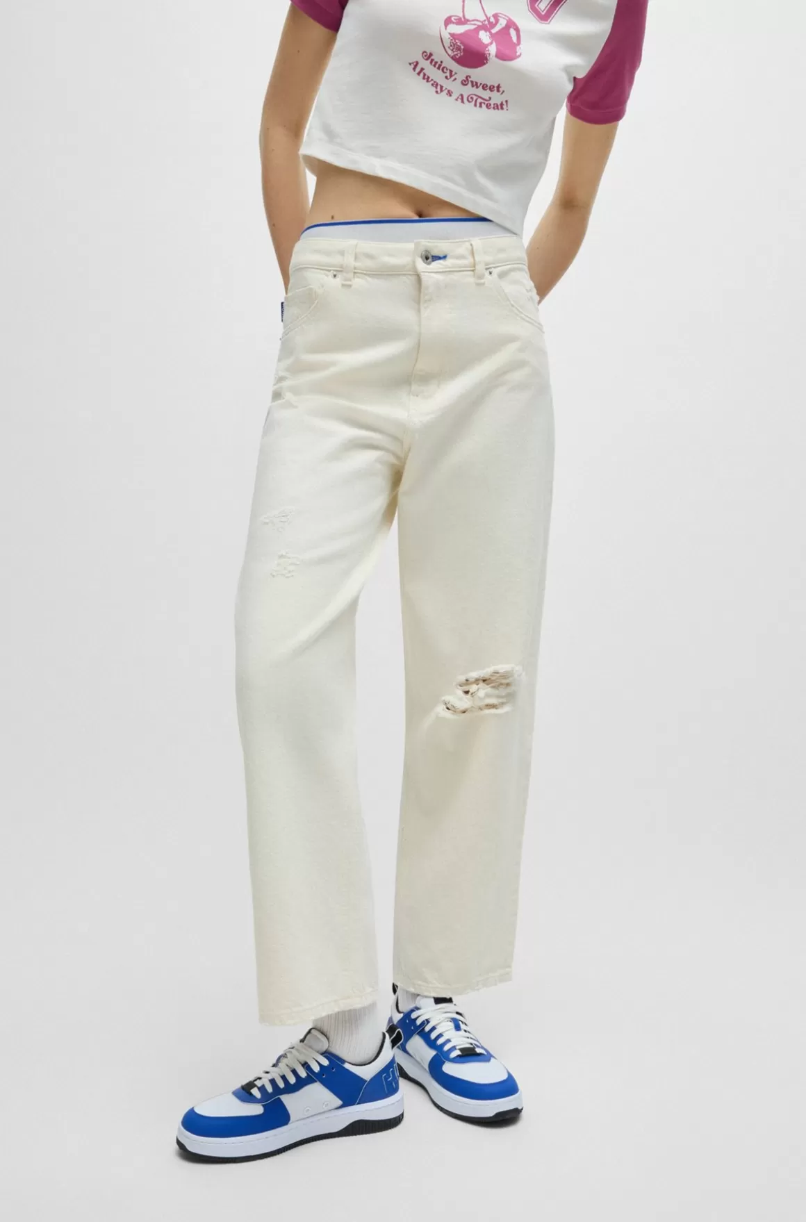 HUGO BOSS Relaxed Fit Jeans I Slidt Denim Med Vide Ben