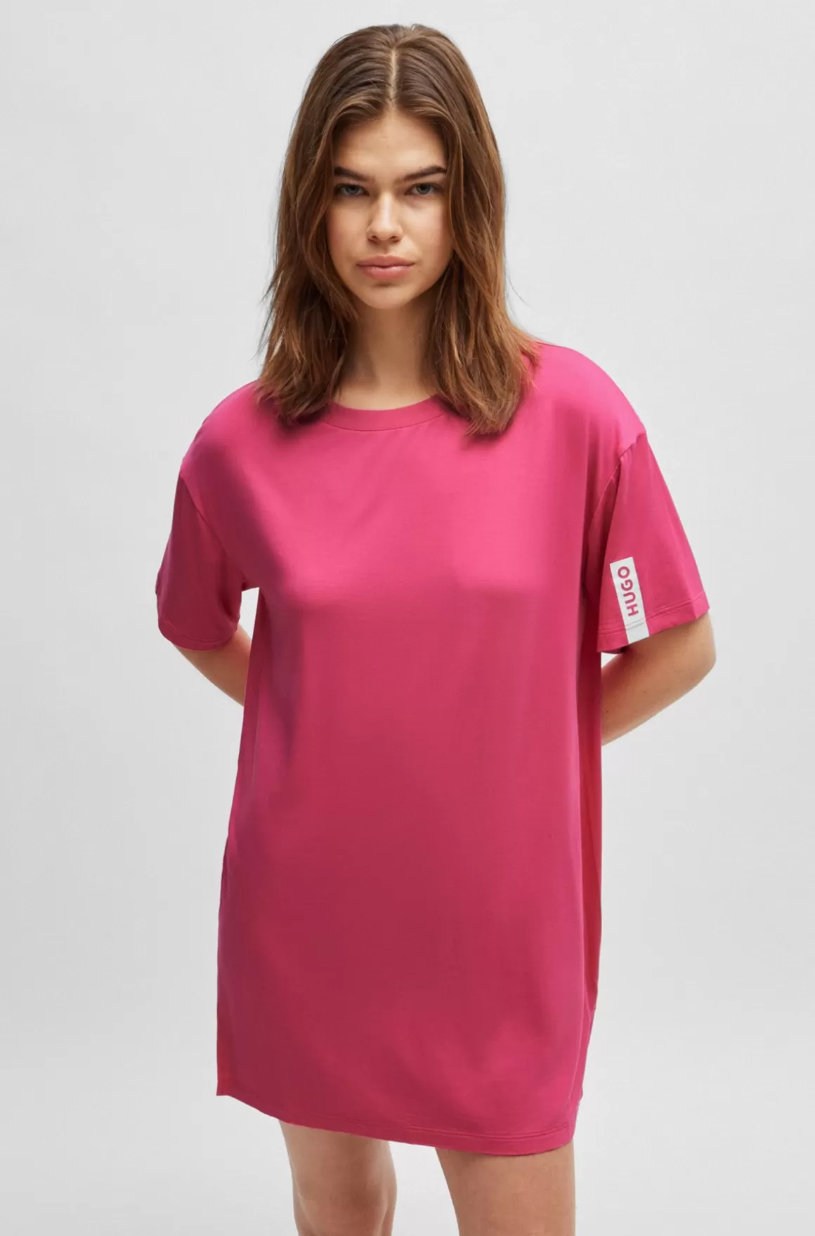 HUGO BOSS Relaxed Fit Natkjole Med Logotryk