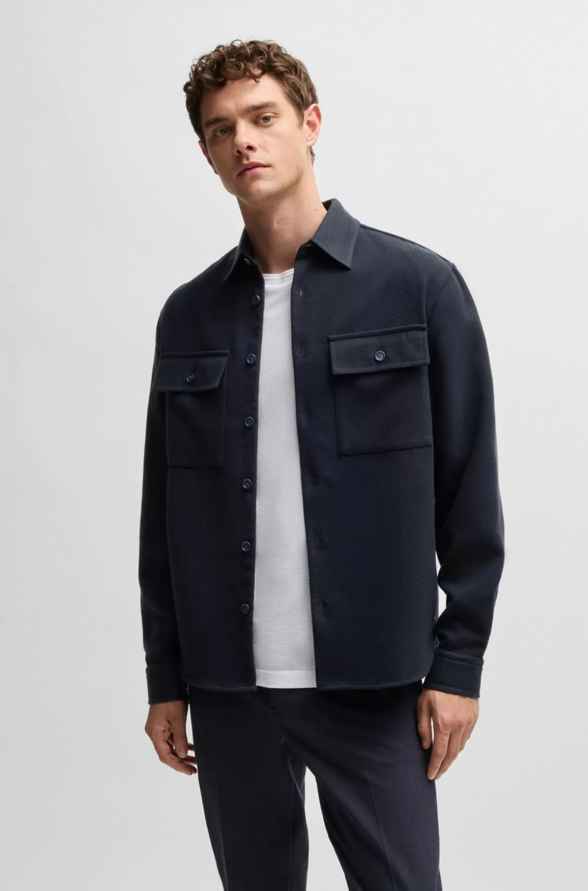 HUGO BOSS Relaxed Fit Skjorte Med To Brystlommer