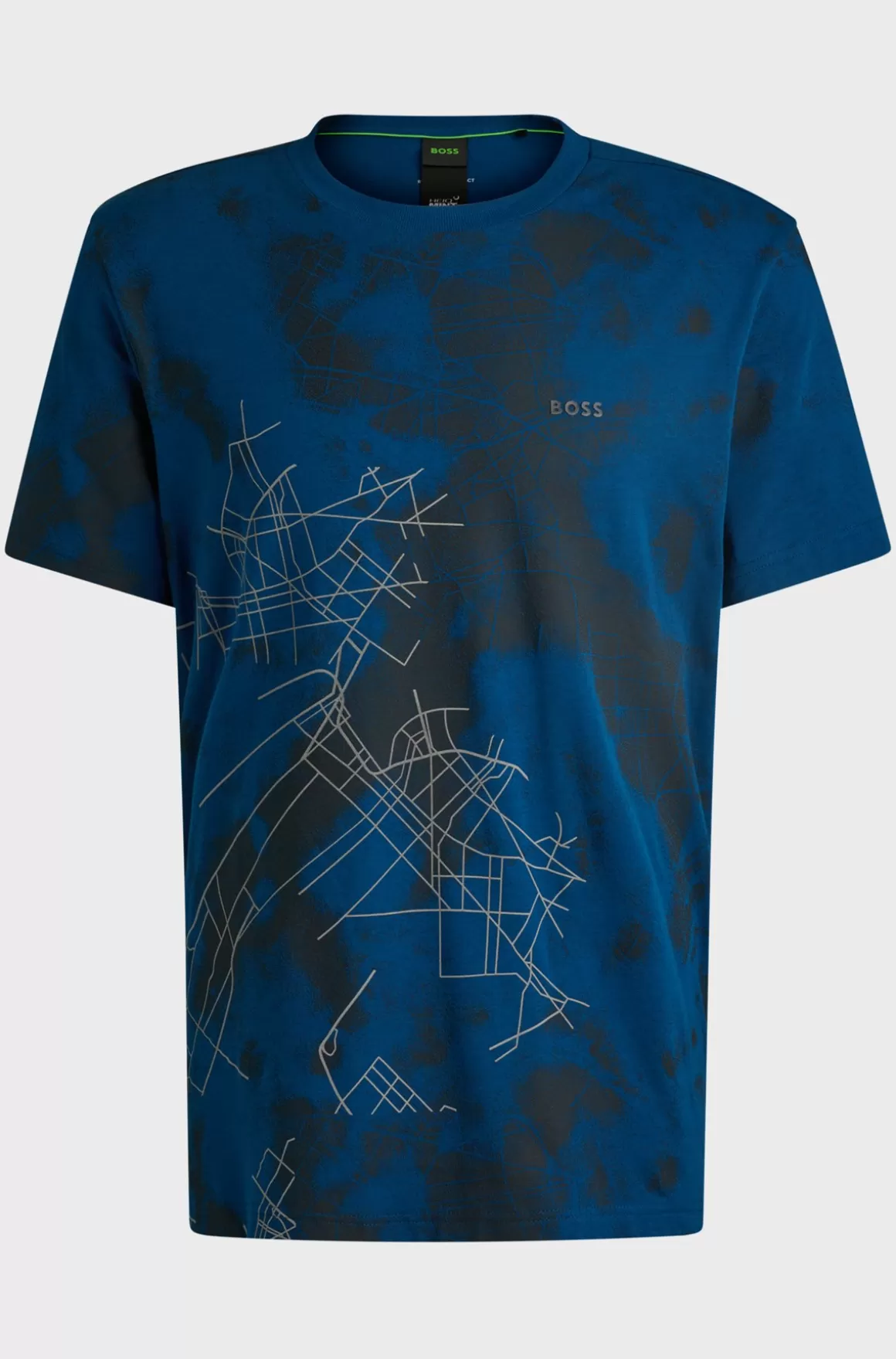 HUGO BOSS Relaxed Fit T-shirt I Bomuldsblanding Med Dekorativt Reflekterende Print