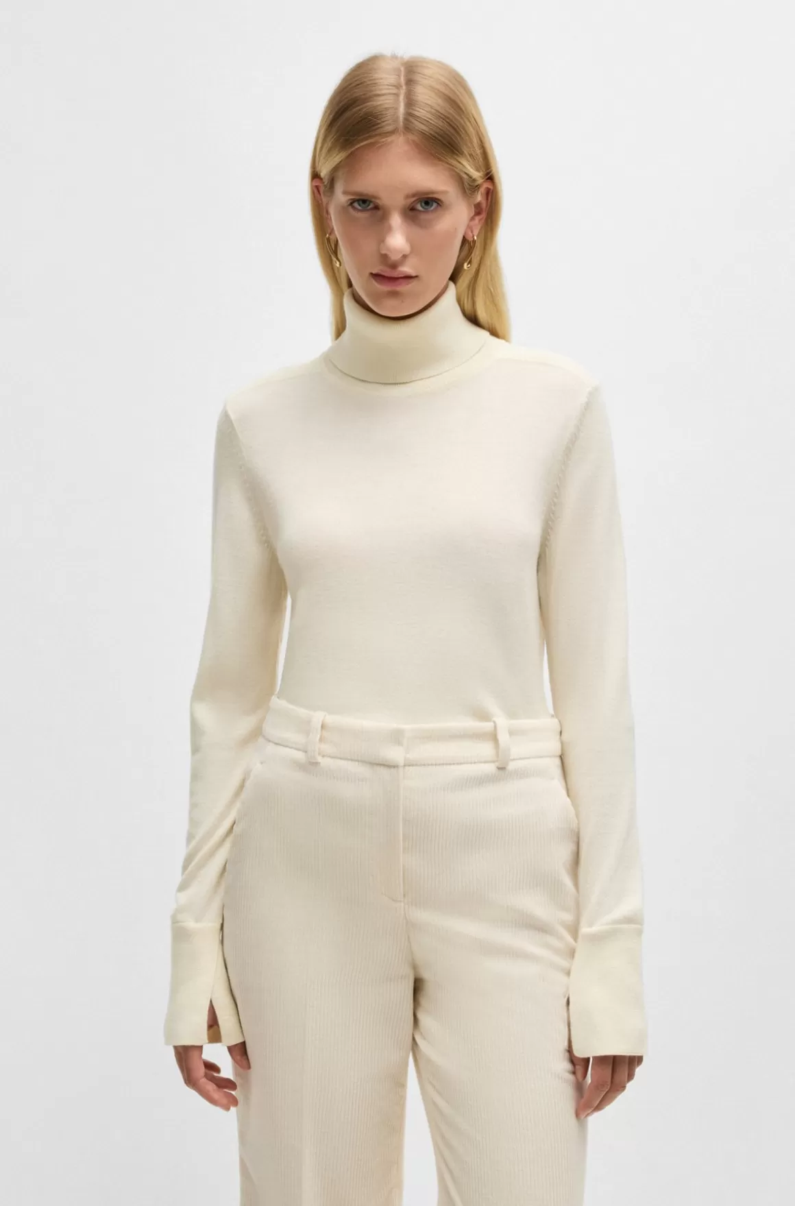 HUGO BOSS Rullekravesweater I Cashmere, Silke Og Uld