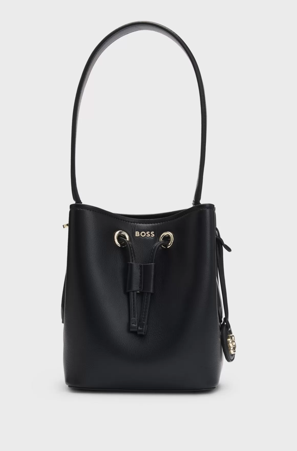 HUGO BOSS Rund Mini-bucket Bag I Imiteret Læder Med Dobbelt B-monogram