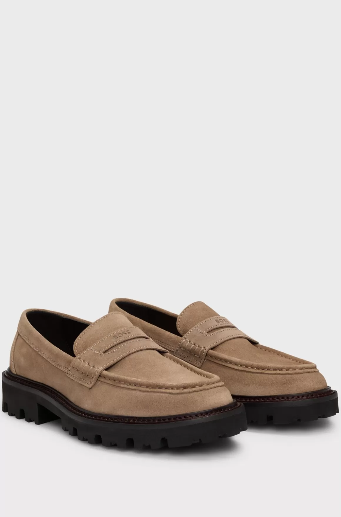 HUGO BOSS Ruskindsloafers Med Pennydetalje