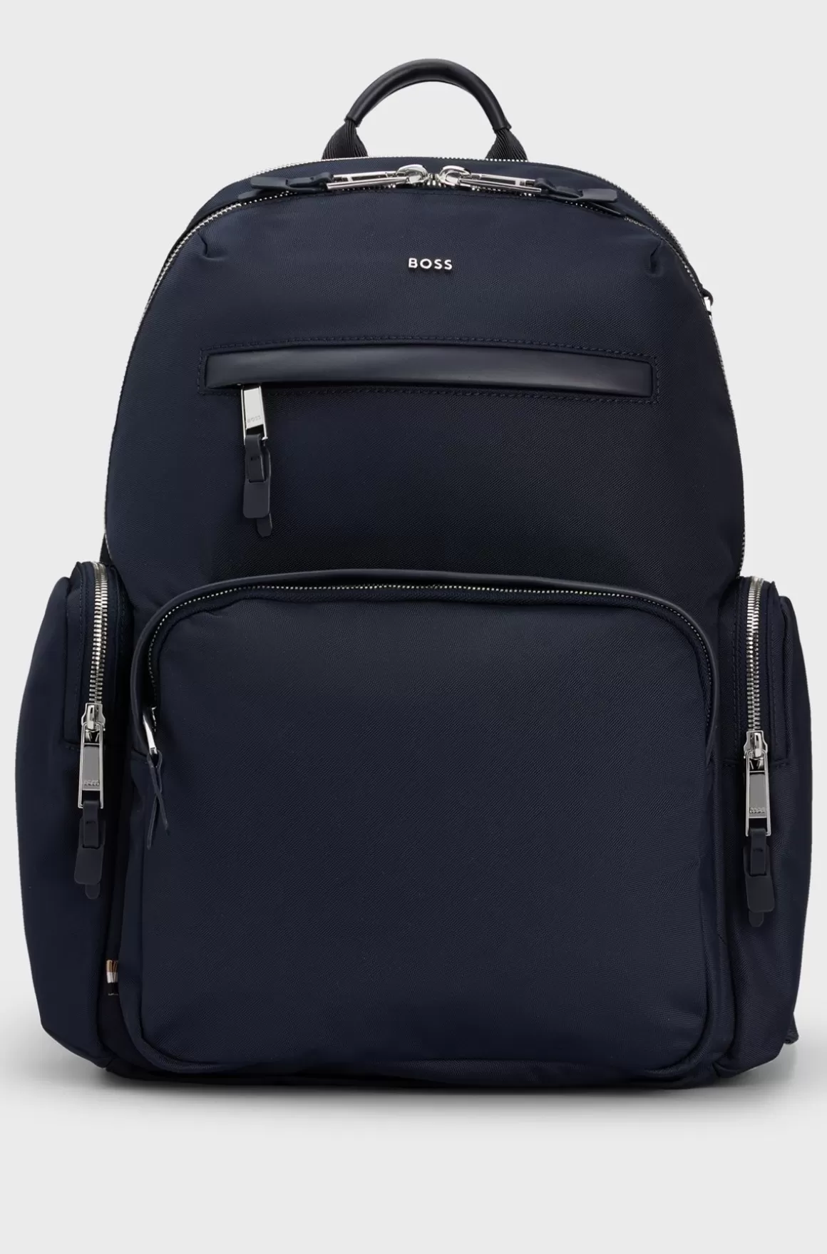 HUGO BOSS Rygsæk I Strukturmateriale Med Logo Og Tovejs Lynlås