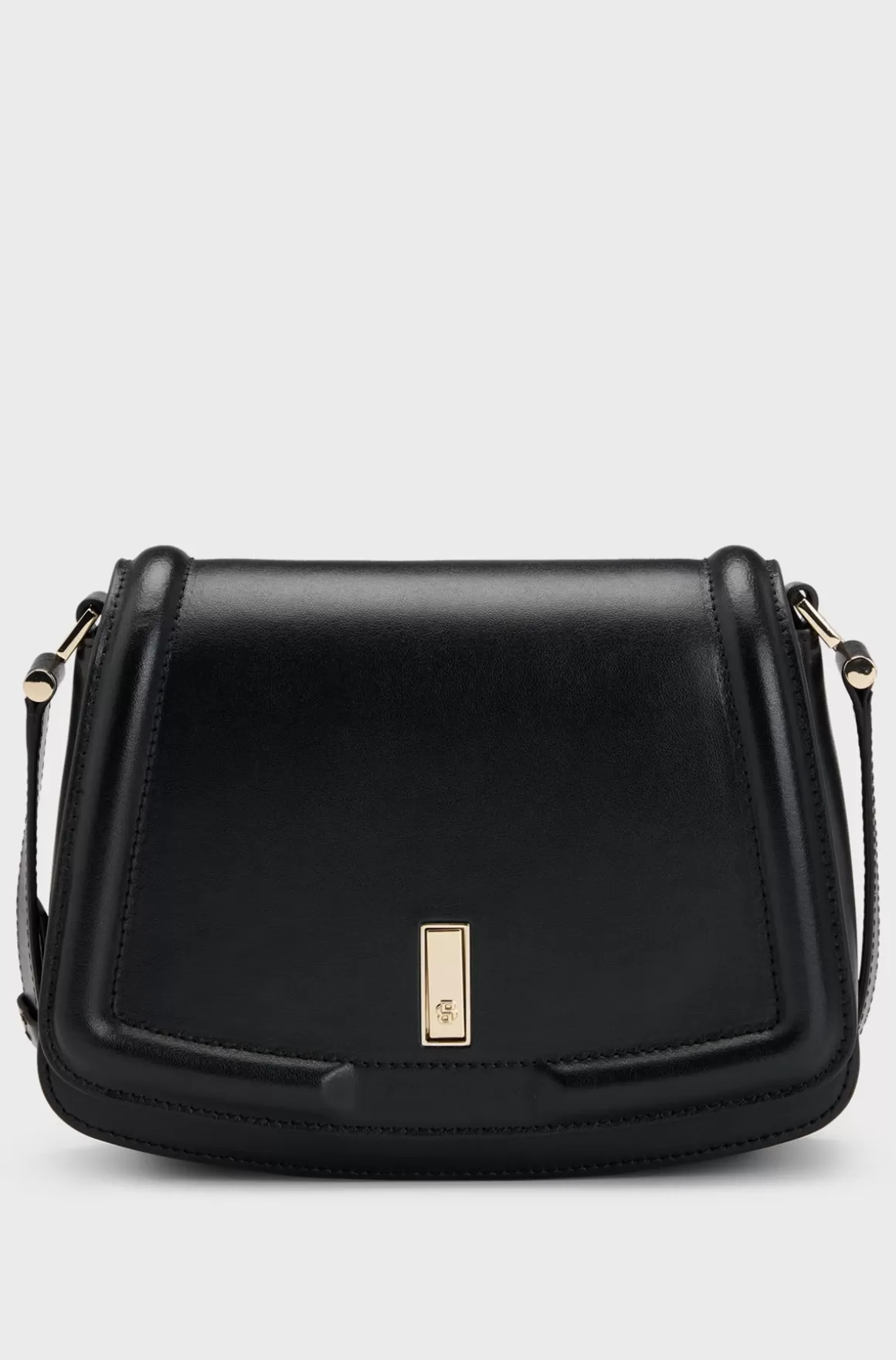 HUGO BOSS Sadeltaske I Læder Med Signaturdetaljer Og Monogram