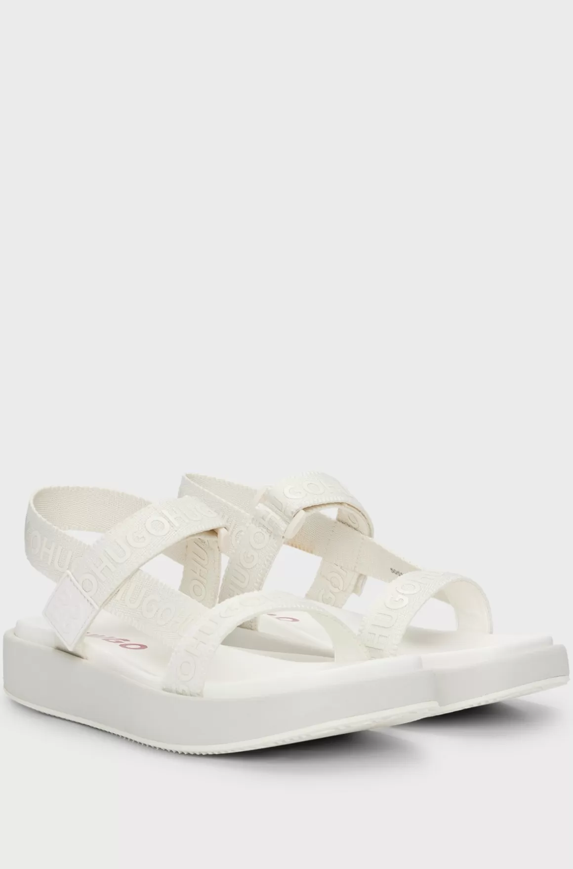 HUGO BOSS Sandaler Med Stablede Logoer Og Brandede Stropper