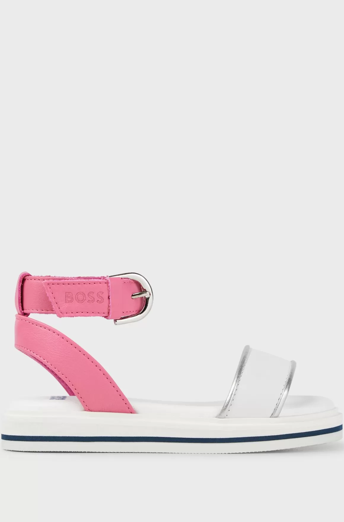 Børn HUGO BOSS Sandaler Til Drenge I Læder Med Præget Logo