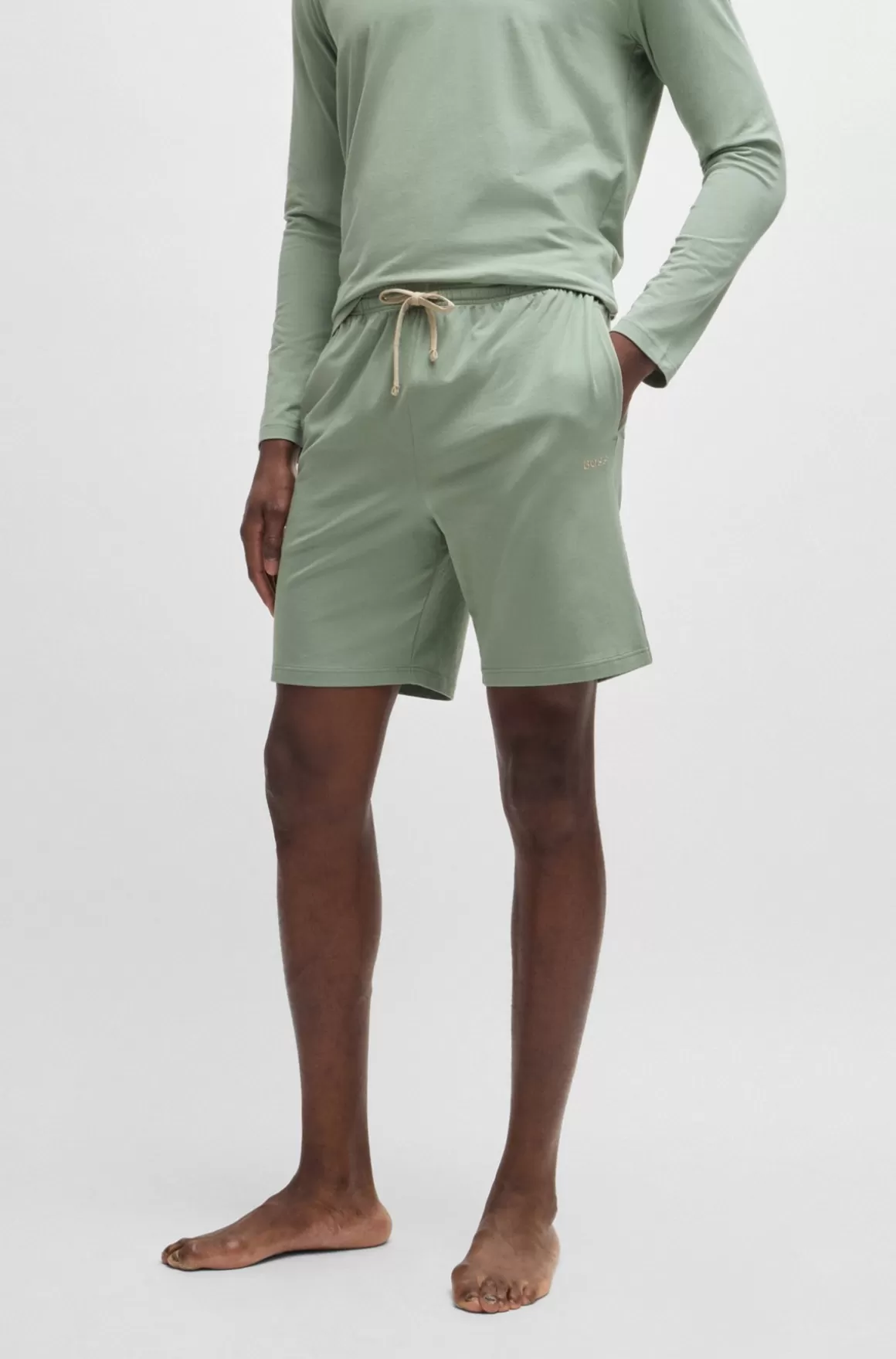 HUGO BOSS Shorts I Bomuld Med Stræk Og Broderet Logo