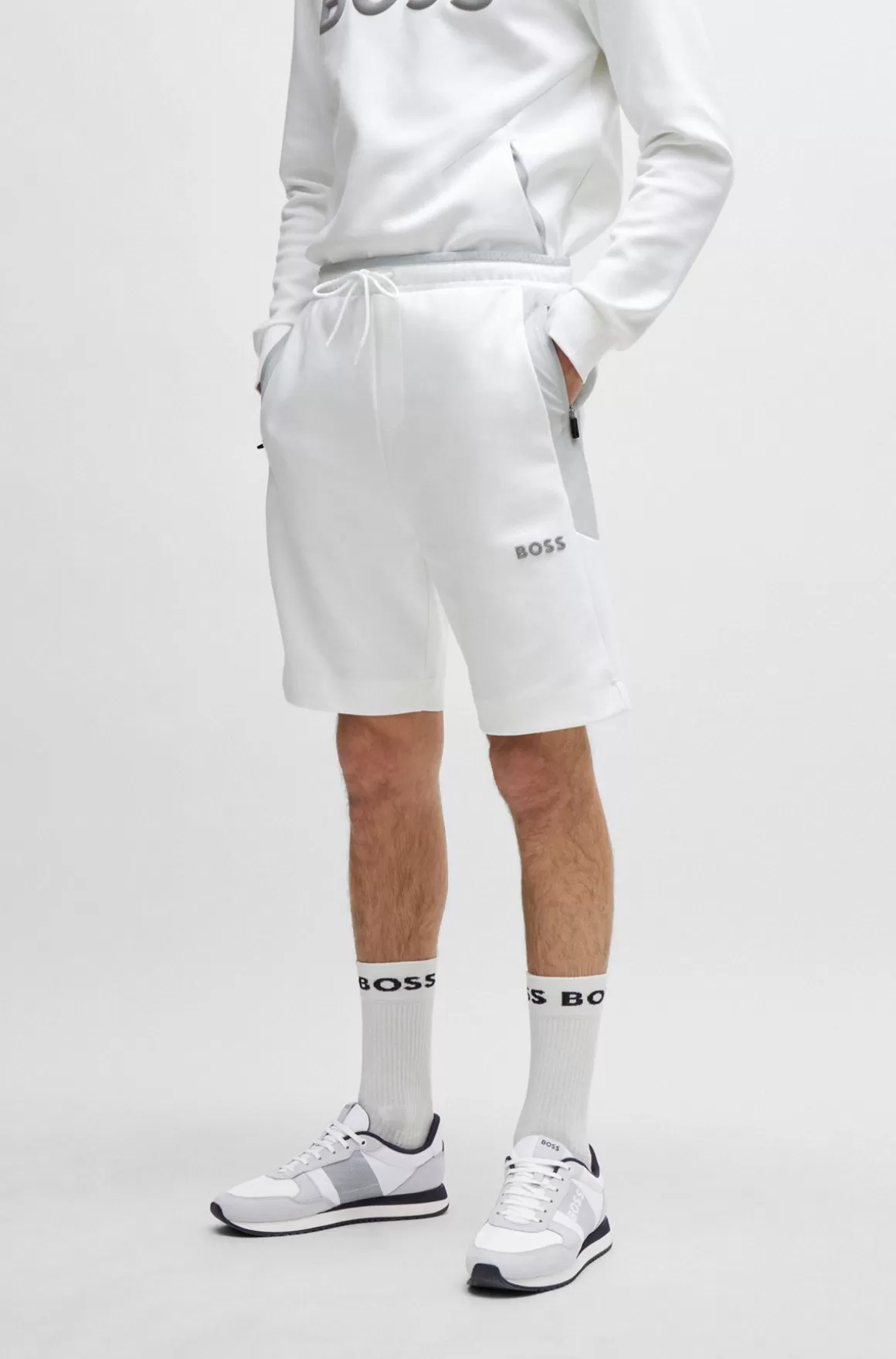 HUGO BOSS Shorts I Bomuldsblanding Med 3D-støbt Logo