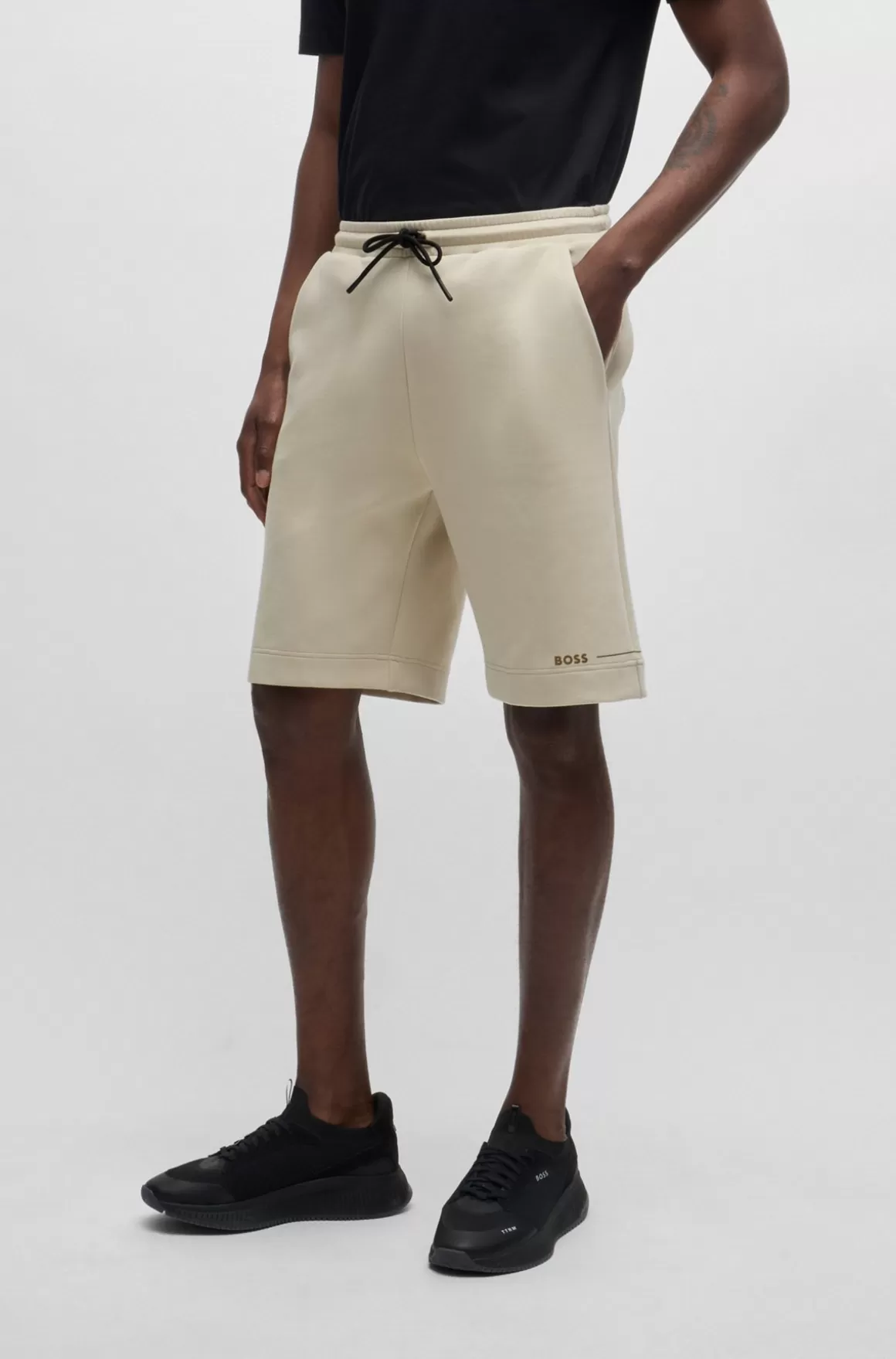 HUGO BOSS Shorts I Bomuldsblanding Med Printet Grafik