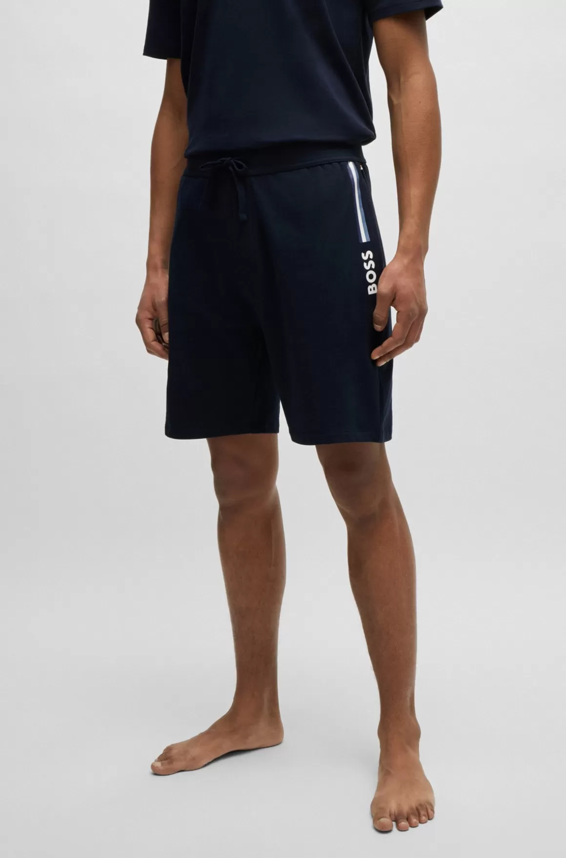 HUGO BOSS Shorts I Frotté Med Logodetalje Og Almindelig Talje