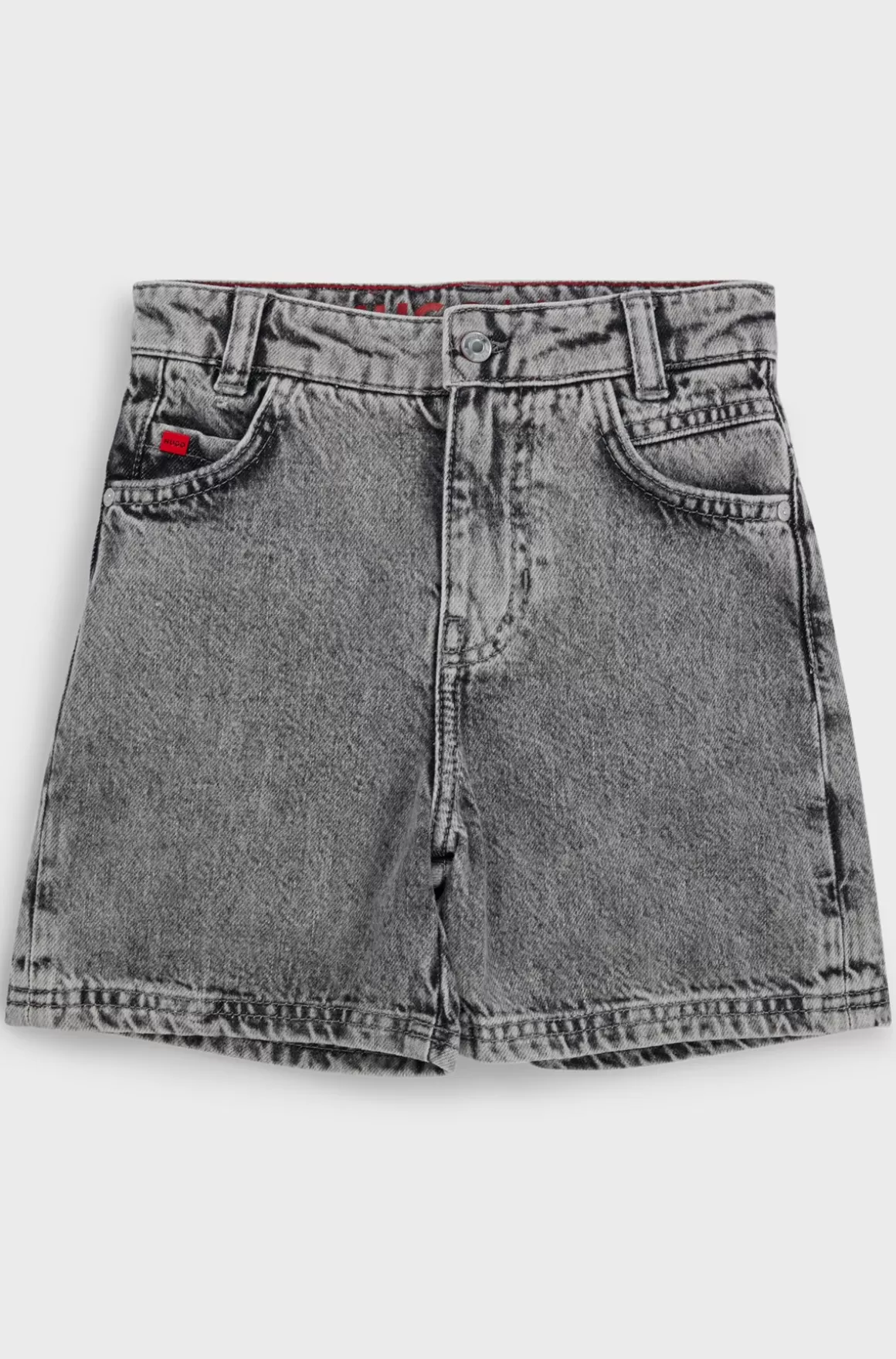 Børn HUGO BOSS Shorts Til Børn I Grå Bomuldsdenim Med Loose Fit