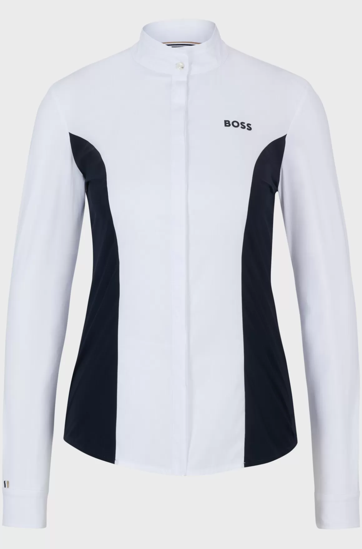 Dame HUGO BOSS Showskjorte Til Hestesport Med Blomstret Print Og Marineblå Indlæg