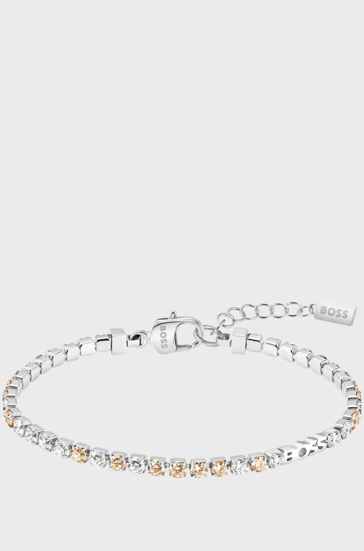 HUGO BOSS Silver-tone Tennis Bracelet With Clear And Champagne Crystals
