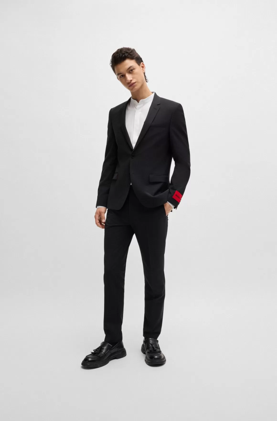 HUGO BOSS Skjorte I Bomuld Med Slim Fit Og Skjult Mønster