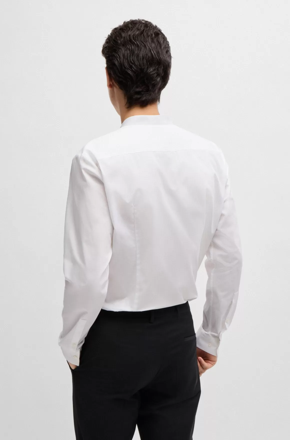 HUGO BOSS Skjorte I Bomuld Med Slim Fit Og Skjult Mønster