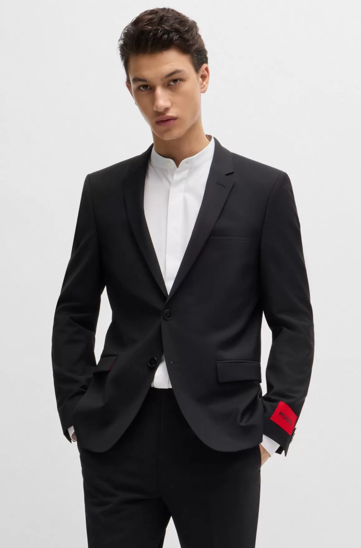 HUGO BOSS Skjorte I Bomuld Med Slim Fit Og Skjult Mønster