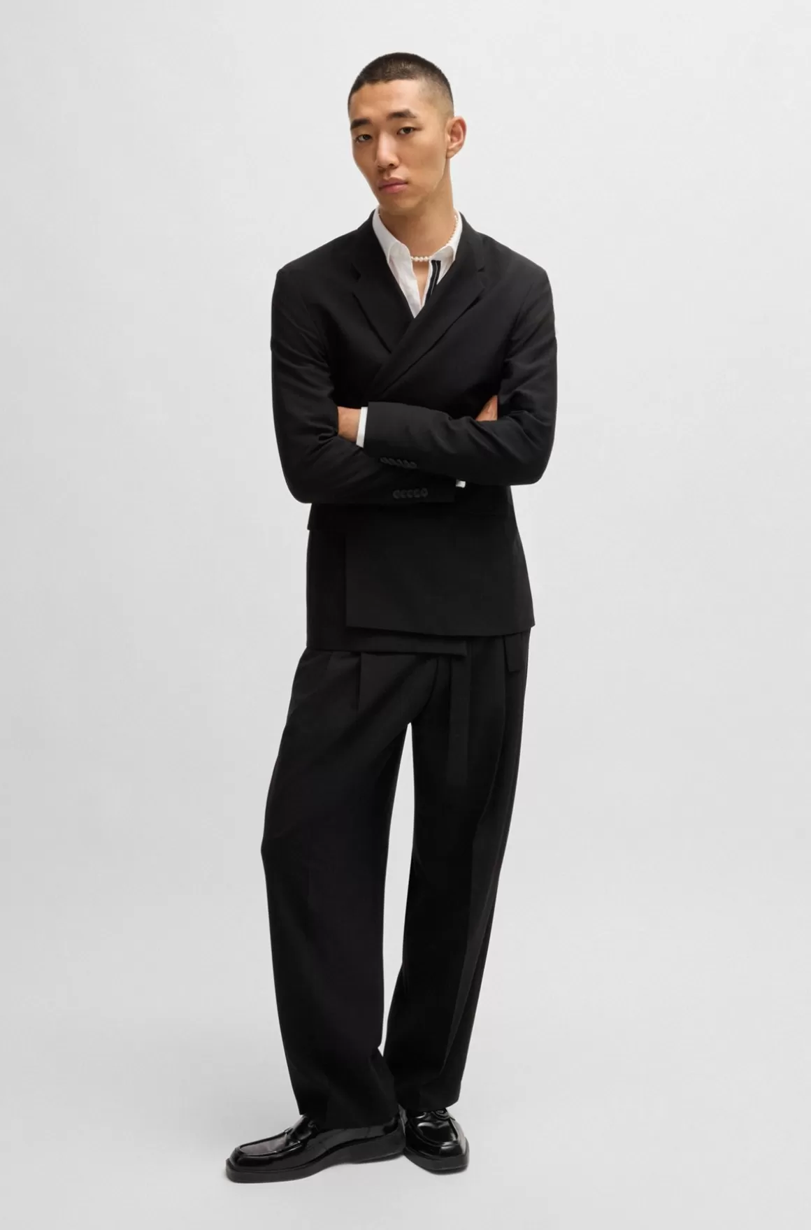 HUGO BOSS Skjorte I Bomuldspoplin Med Slim Fit Og Detalje På Stolpen