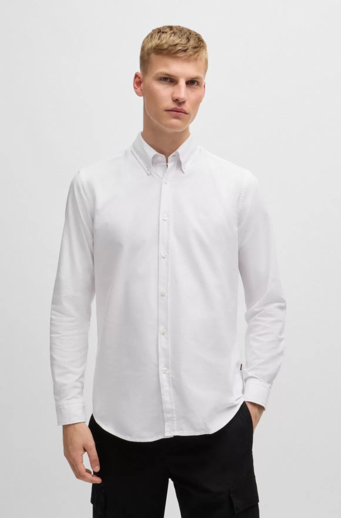 HUGO BOSS Skjorte I Oxfordbomuld Med Regular Fit Og Knapper