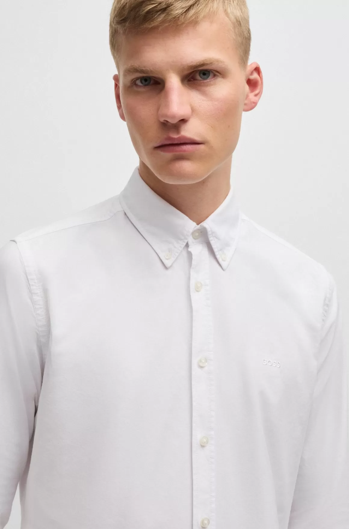 HUGO BOSS Skjorte I Oxfordbomuld Med Regular Fit Og Knapper