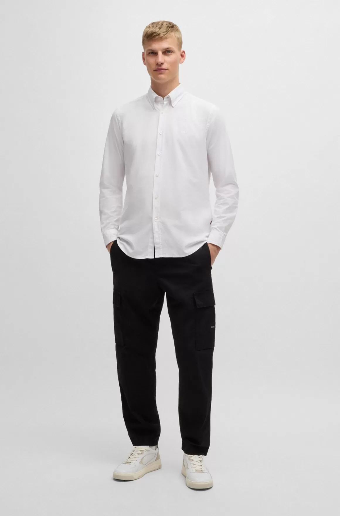 HUGO BOSS Skjorte I Oxfordbomuld Med Regular Fit Og Knapper
